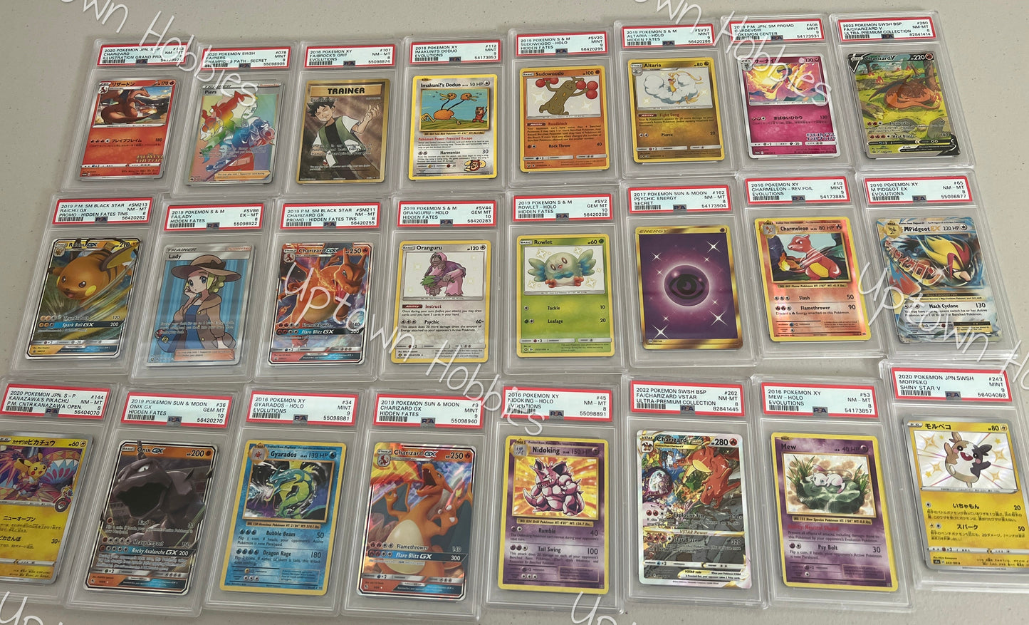 10x Pokemon PSA Graded Card Lot - 1x Guaranteed Graded Charizard