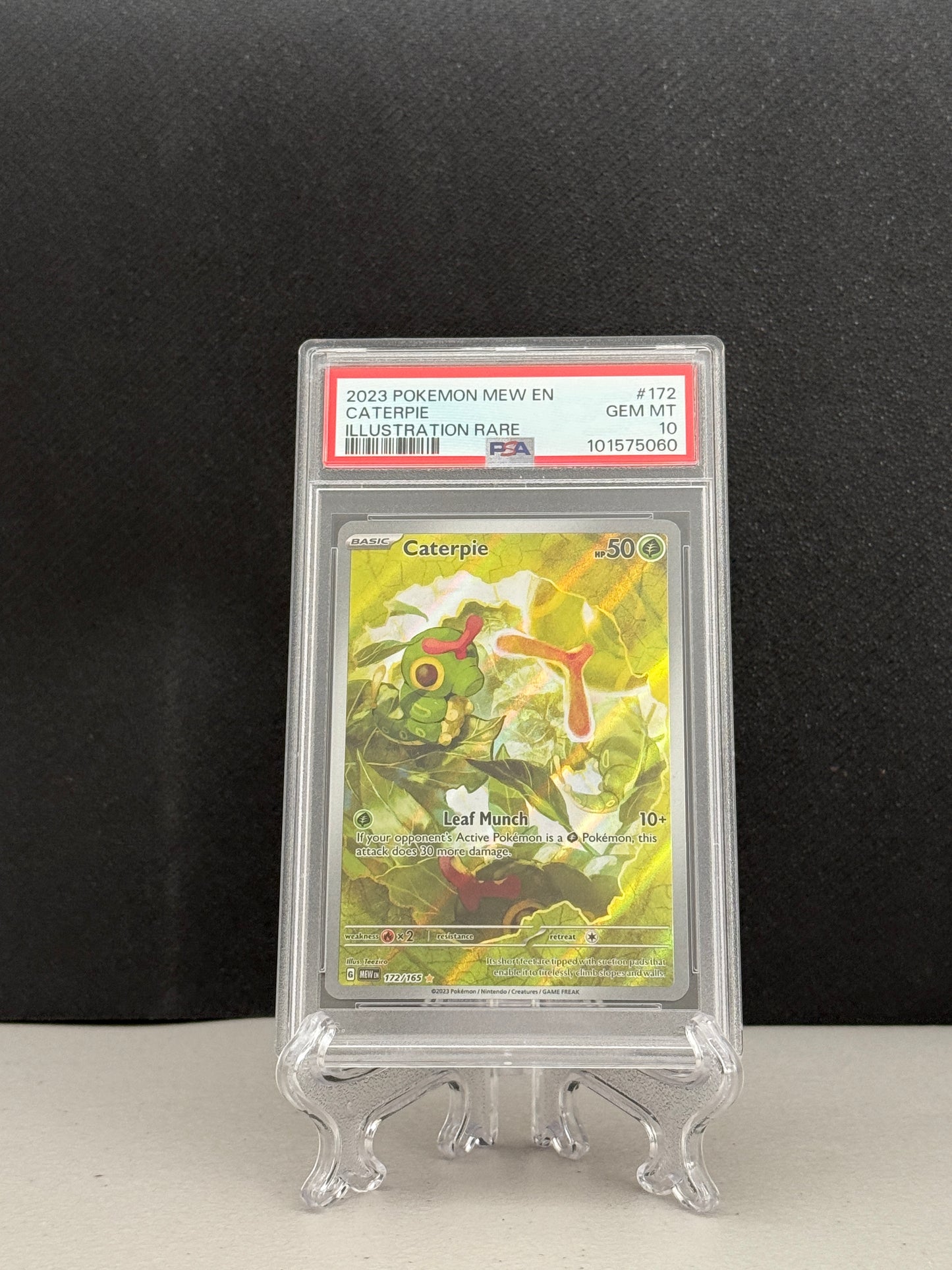 2023 Pokemon Scarlet & Violet 151 Caterpie Illustration Rare #172 - PSA 10