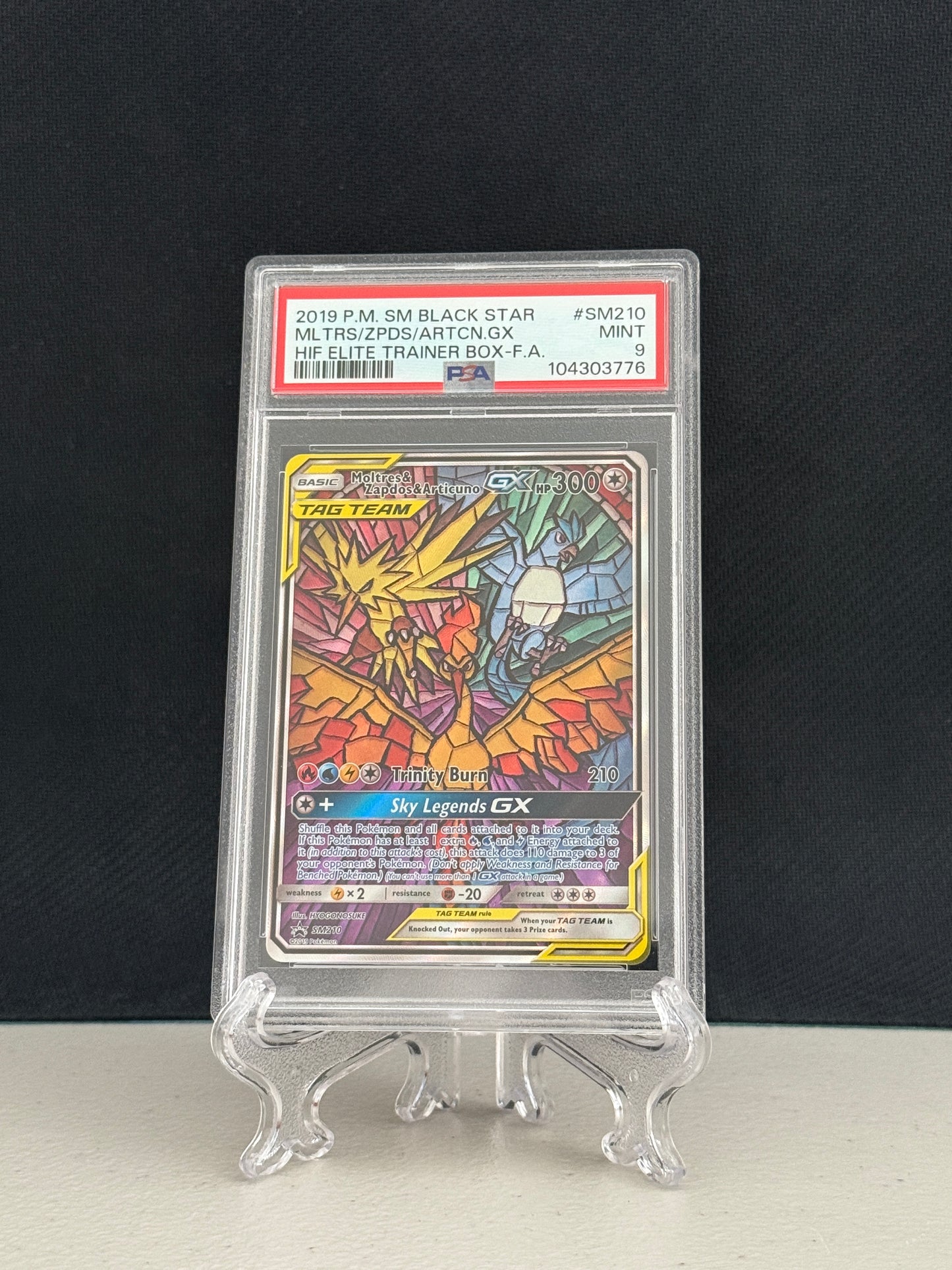 2019 Pokemon Hidden Fates Promo Moltres Zapdos Articuno GX #SM210 - PSA 9