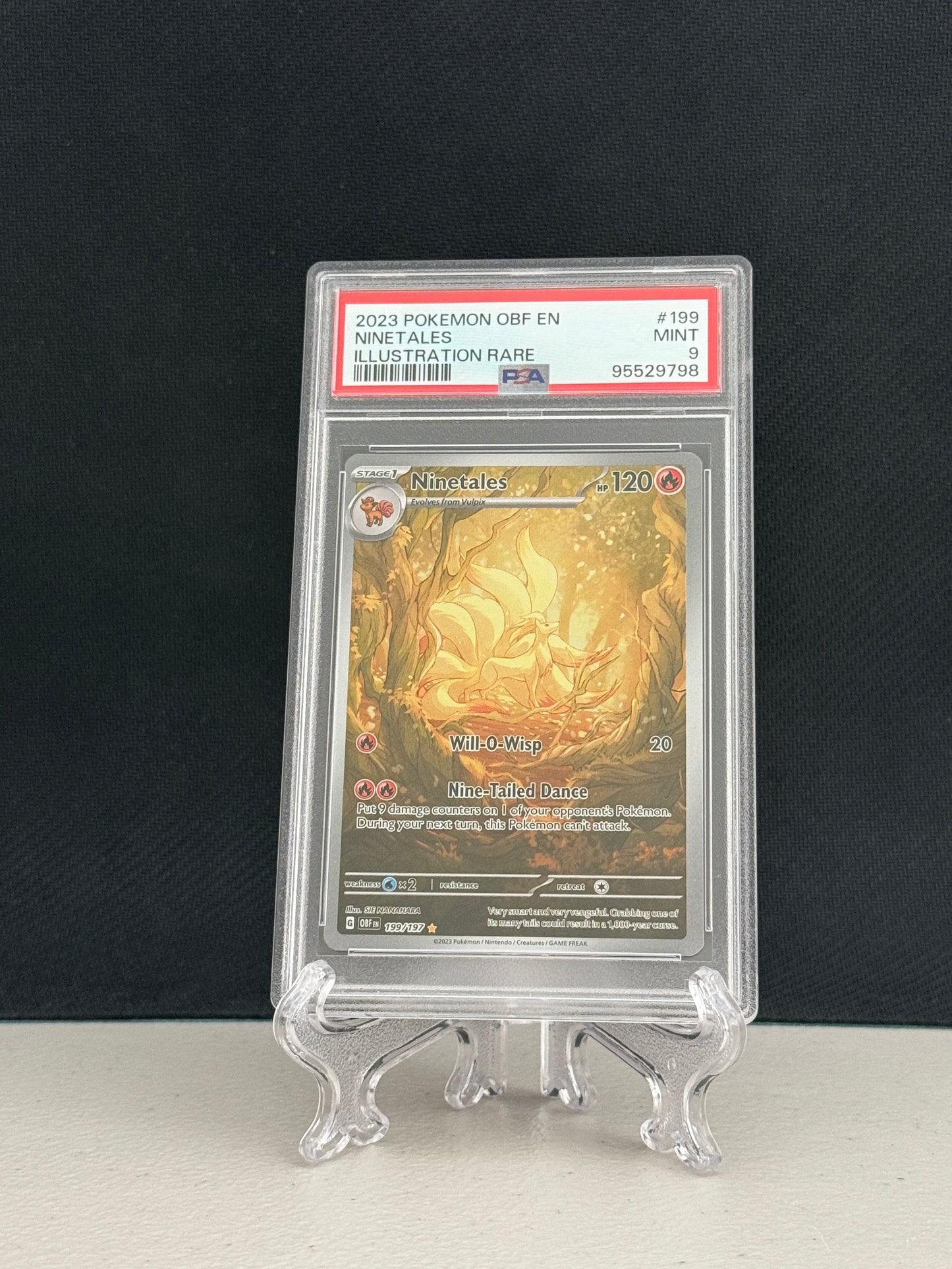 2023 Pokemon Obsidian Flames Ninetales #199 - PSA 9