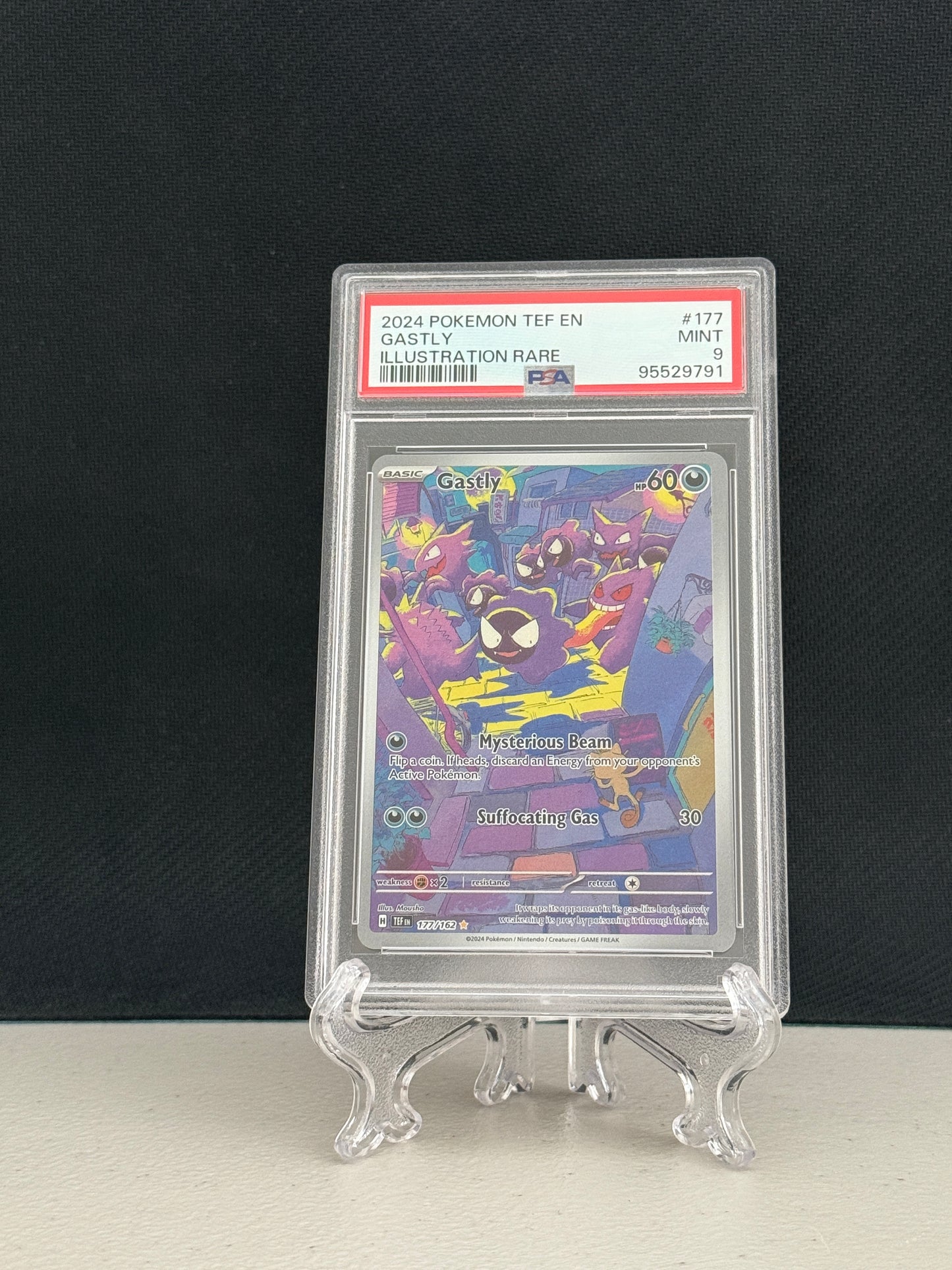 2024 Pokemon Temporal Forces Gastly #177 - PSA 9