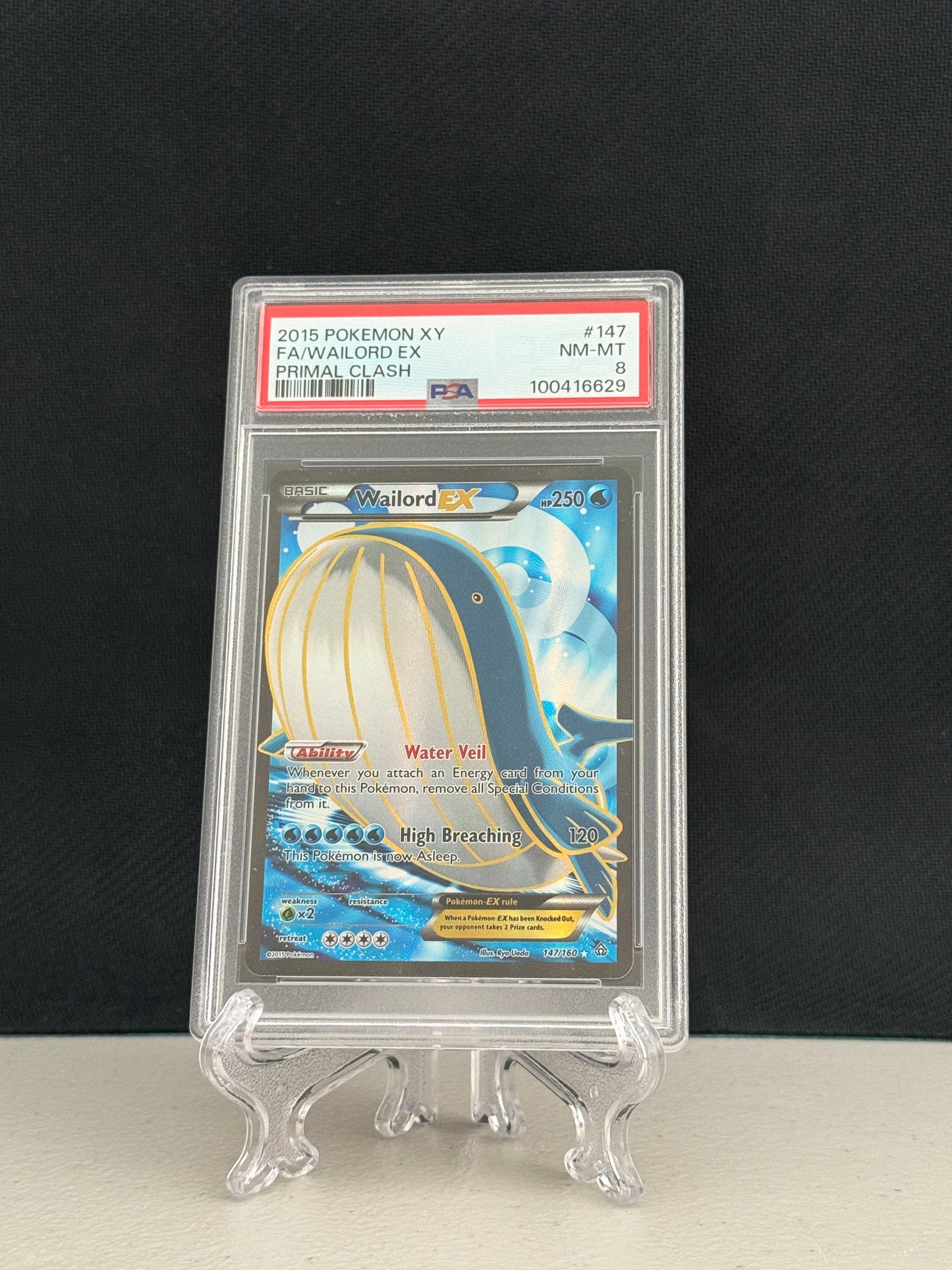2015 Pokemon XY Primal Clash Wailord EX #147 - PSA 8