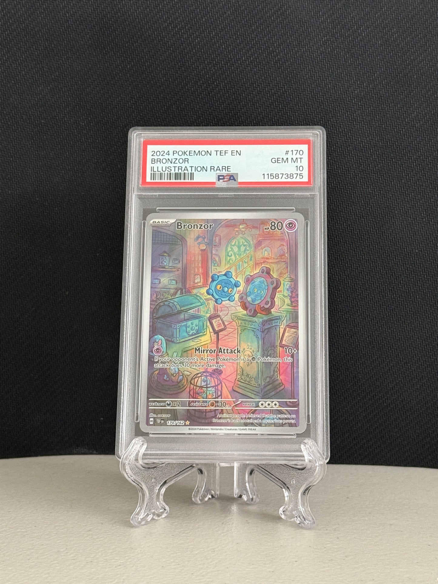2024 Pokemon Temporal Forces Bronzor Illustration Rare #170 - PSA 10