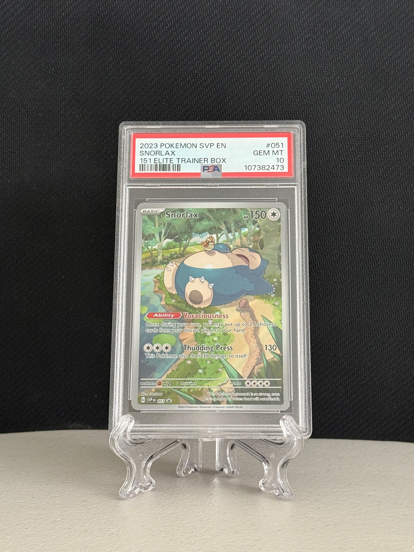 2023 Pokemon Scarlet & Violet 151 Elite Trainer Box Promo Snorlax #051 - PSA 10