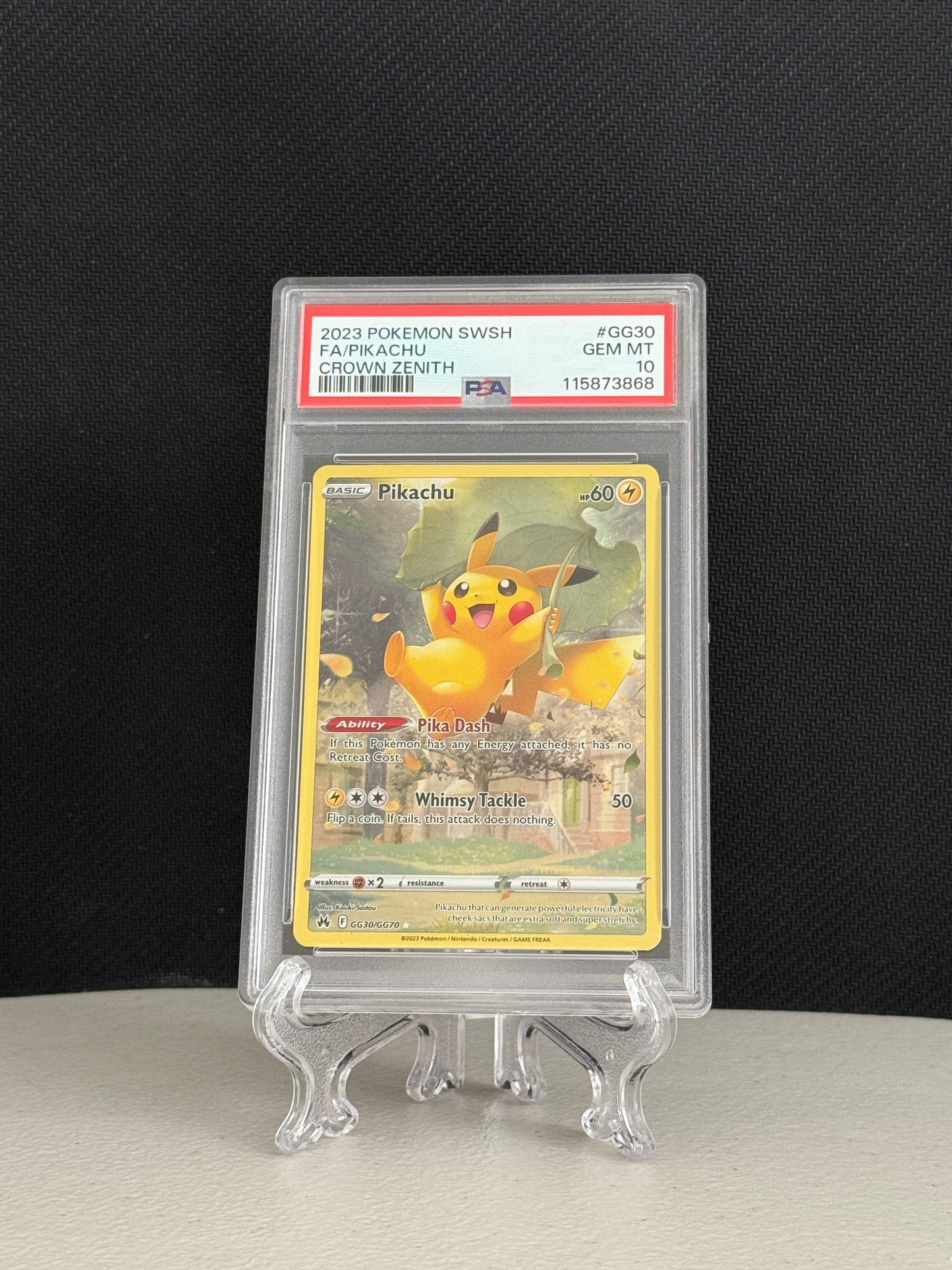 2023 Pokemon Crown Zenith Pikachu #GG30 - PSA 10