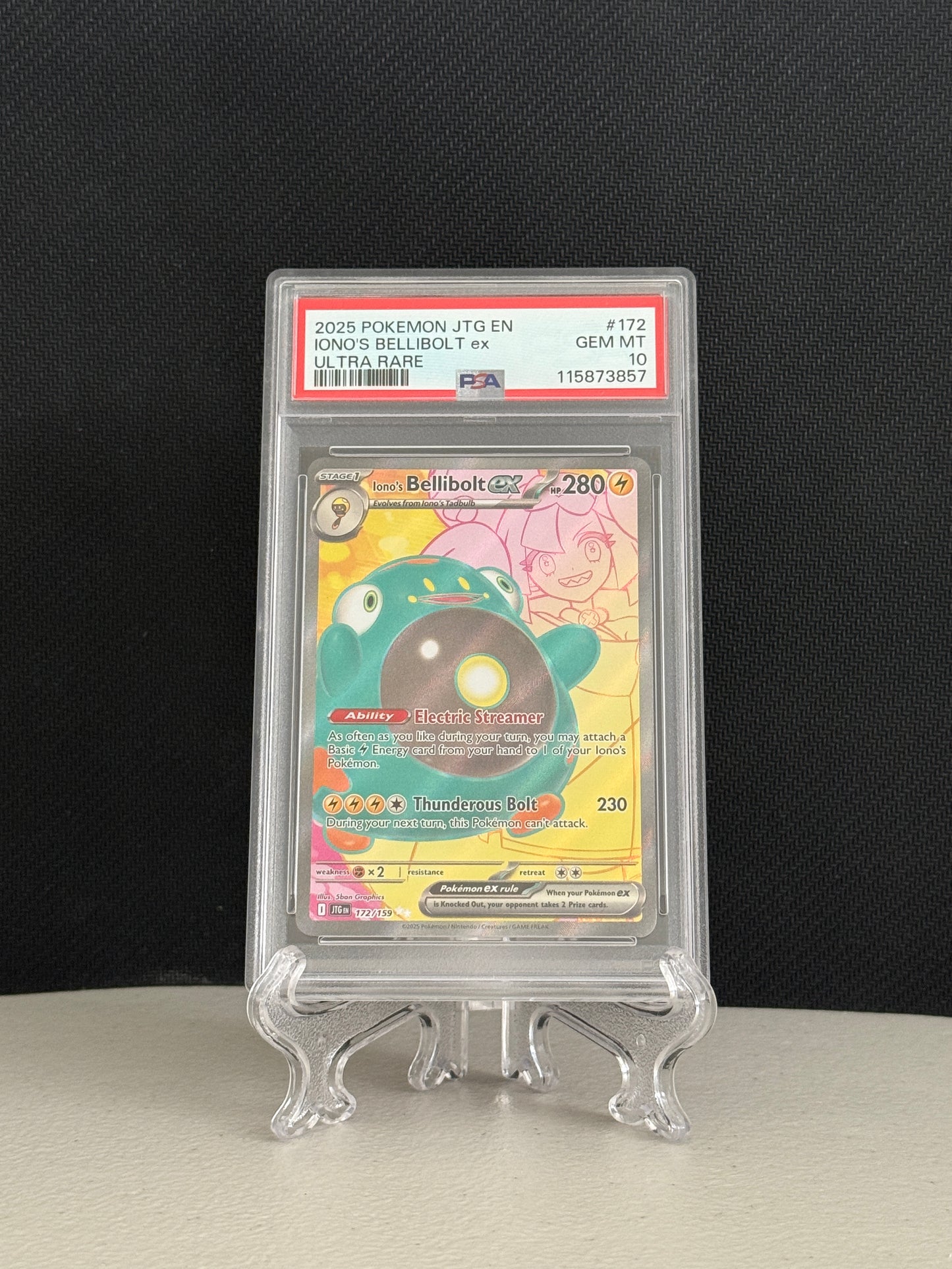 2025 Pokemon Journey Together Iono's Bellibolt ex #172 - PSA 10