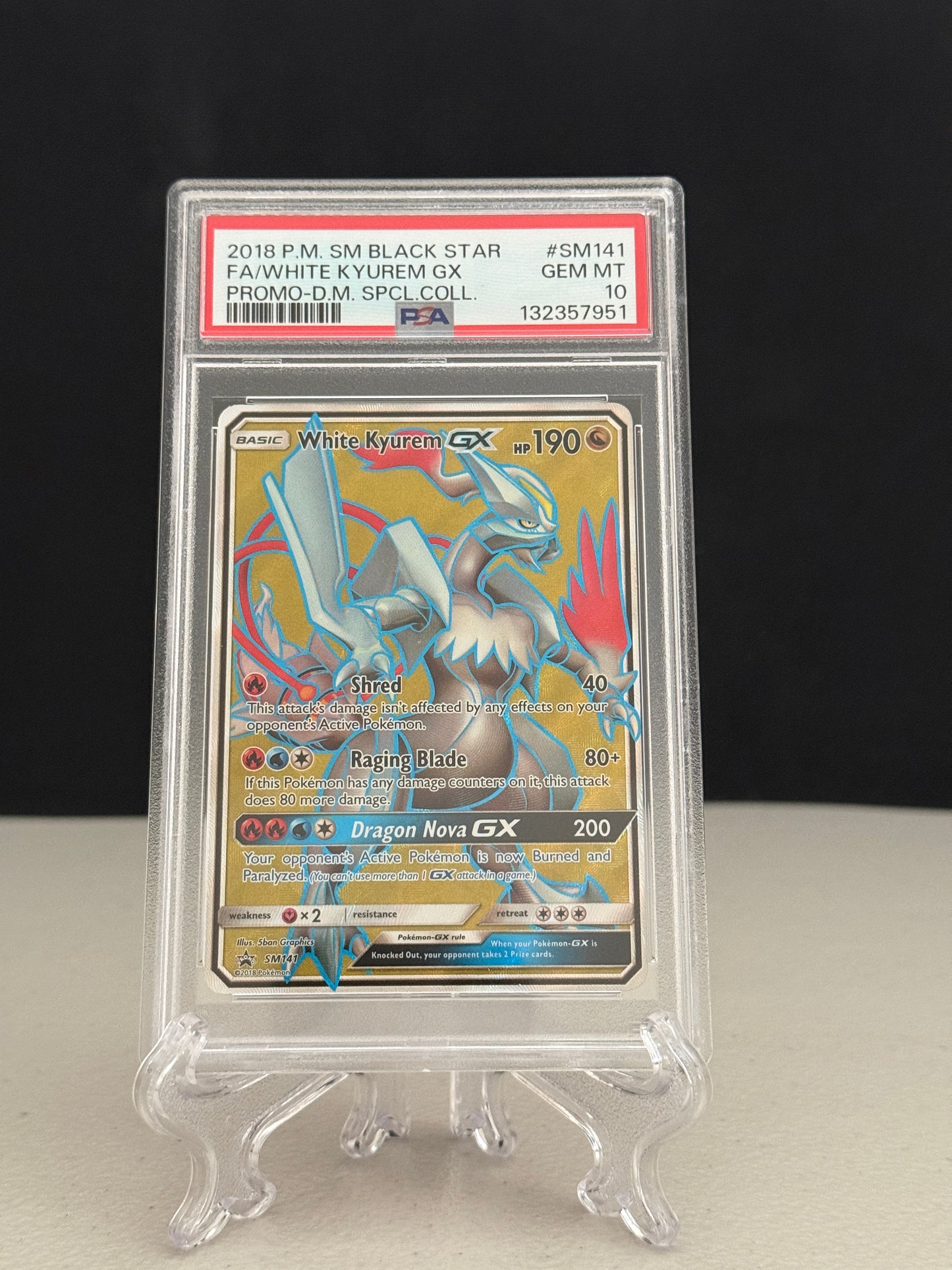 2018 Pokemon Dragon Majesty Special Collection Promo White Kyurem GX #SM141 - PSA 10