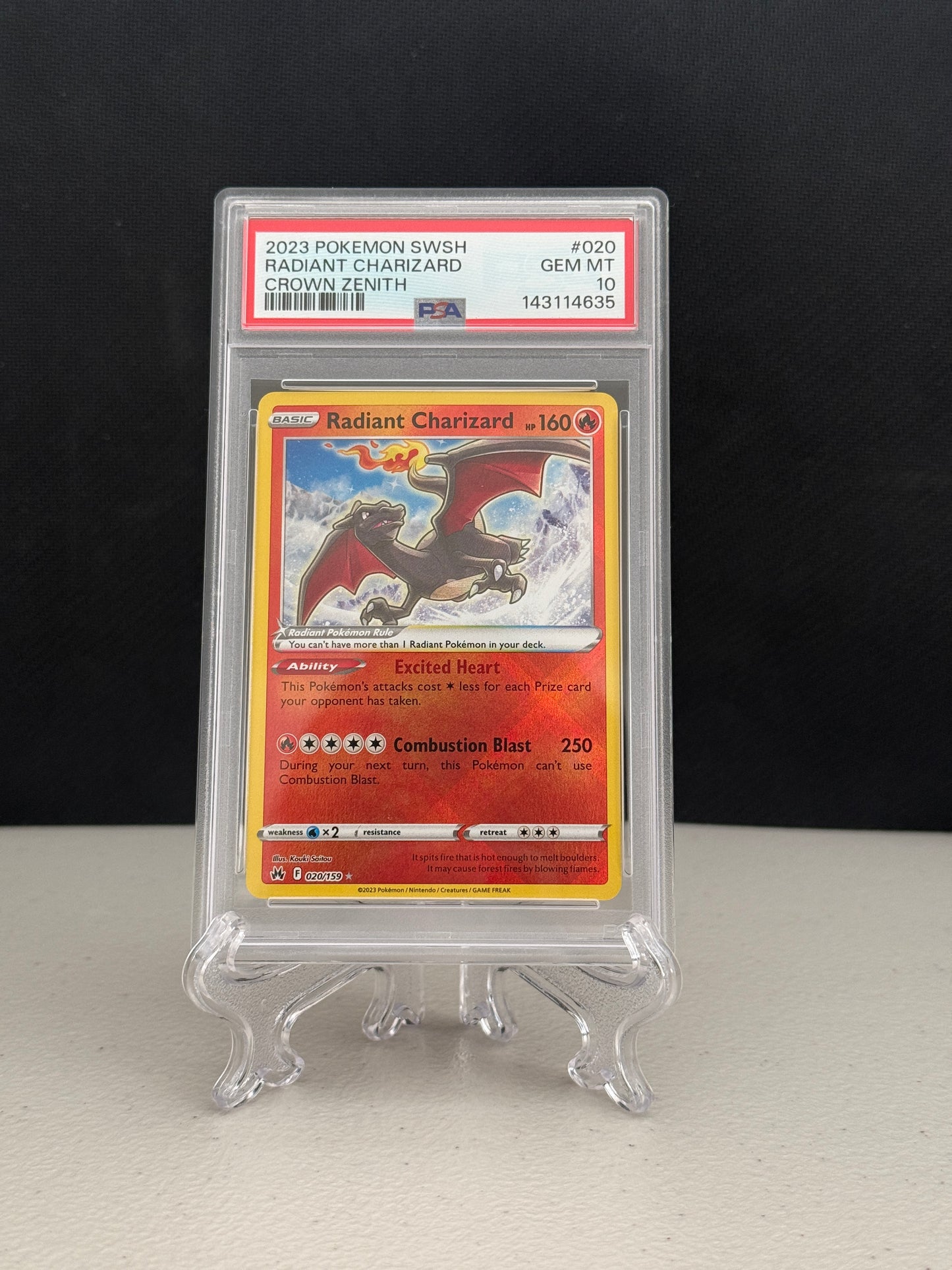 2023 Pokemon Crown Zenith Radiant Charizard #020 - PSA 10