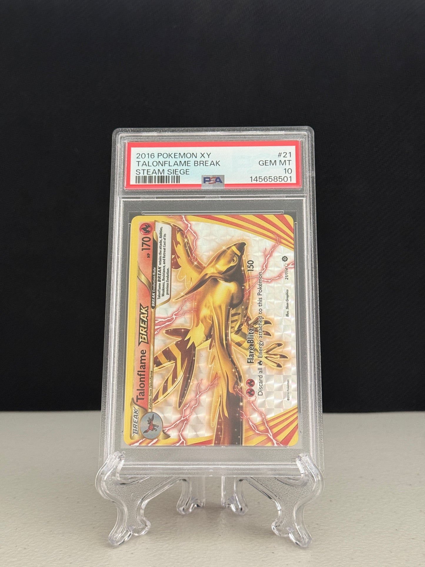 2016 Pokemon Steam Siege Talonflame Break #21 - PSA 10