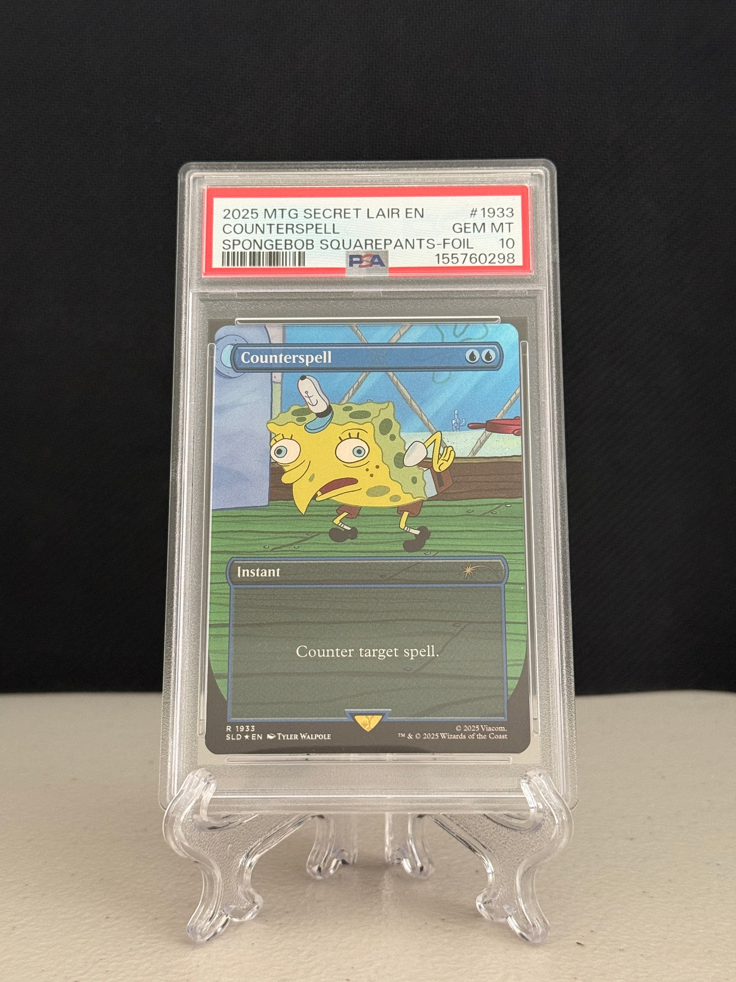 2025 Magic The Gathering Secret Lair Spongebob Counterspell Foil #1933 - PSA 10