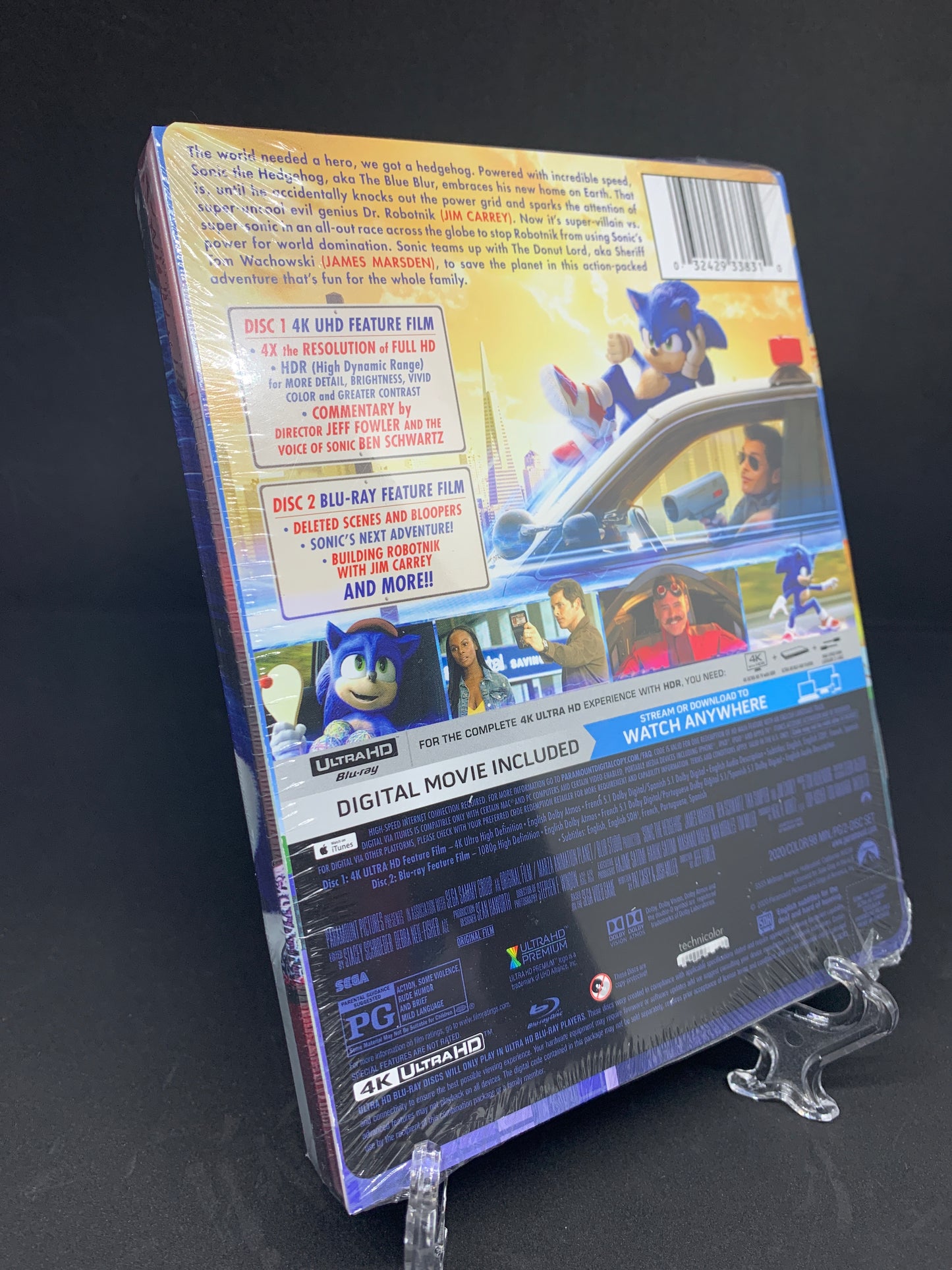 Sonic The Hedgehog (4K UHD/Blu-Ray/Digital) Steelbook