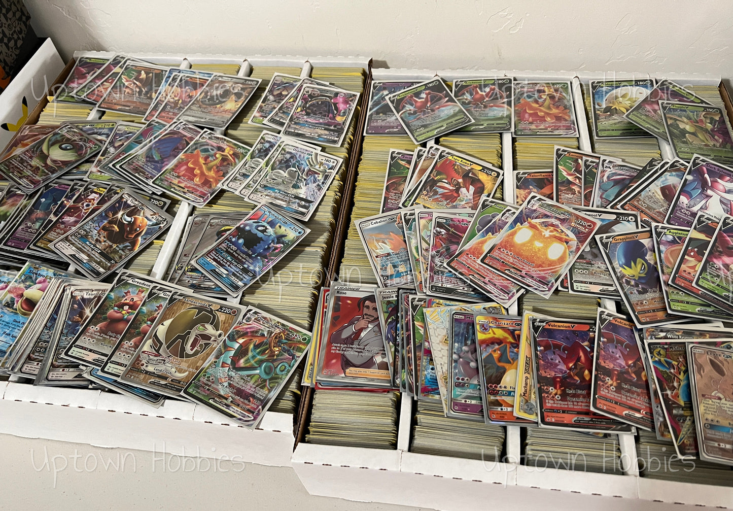 100 Pokemon Card Lot - Commons, Holos, Rares, 1x Ultra Rare (EX, GX, V, VMAX, or Full Art)