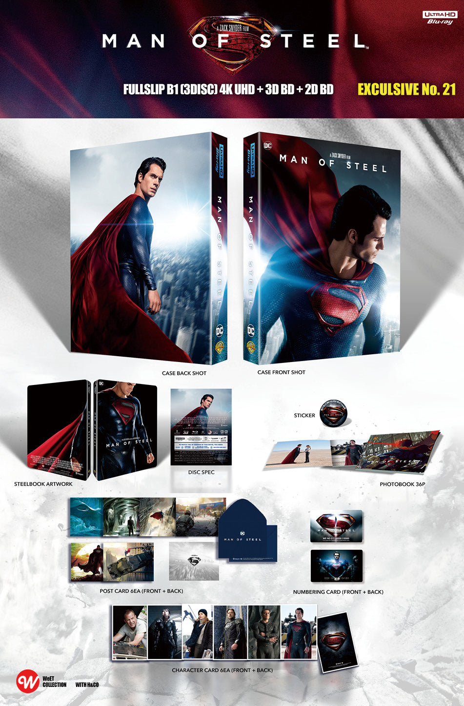 Man of Steel (4K+3D+2D Blu-ray SteelBook) (WeET Collection Exclusive No. 21) Lenticular Full Slip B1