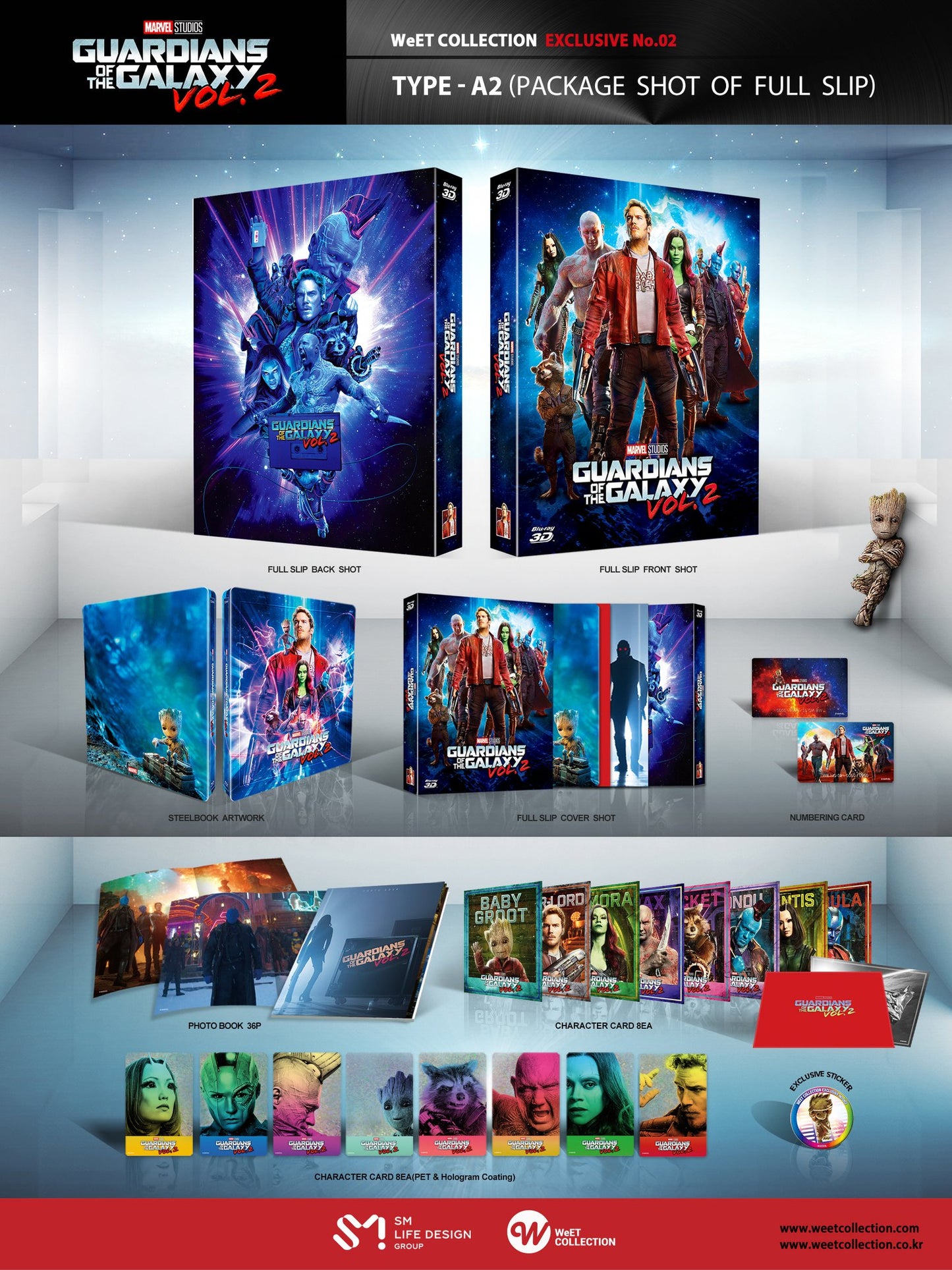 Guardians of the Galaxy Vol. 2 (3D+2D Blu-ray SteelBook) (WeET Collection Exclusive No. 02) Full Slip A2