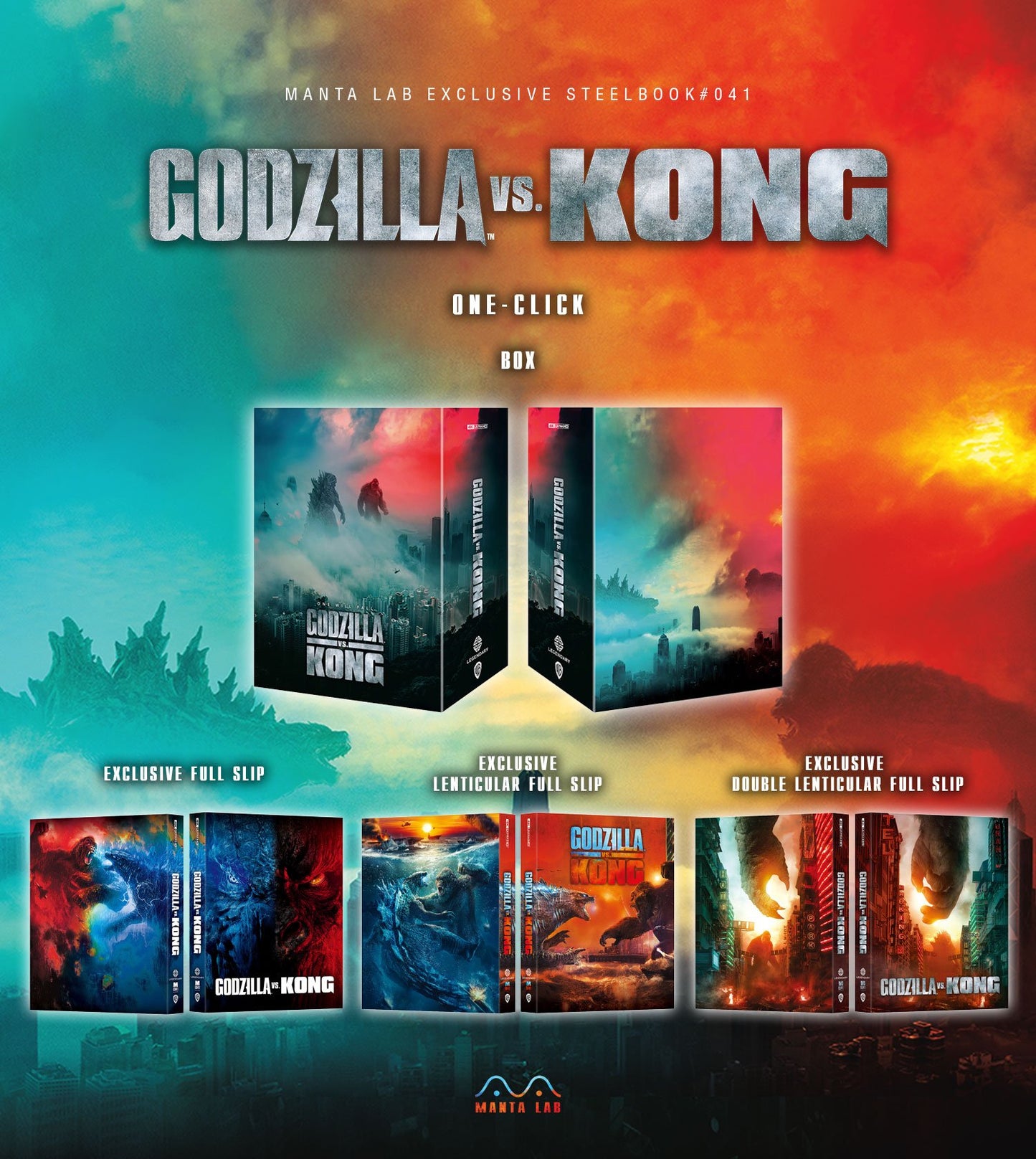 Godzilla vs. Kong (4K+2D Blu-ray SteelBook) (Manta Lab Exclusive No. 41) One Click Box Set
