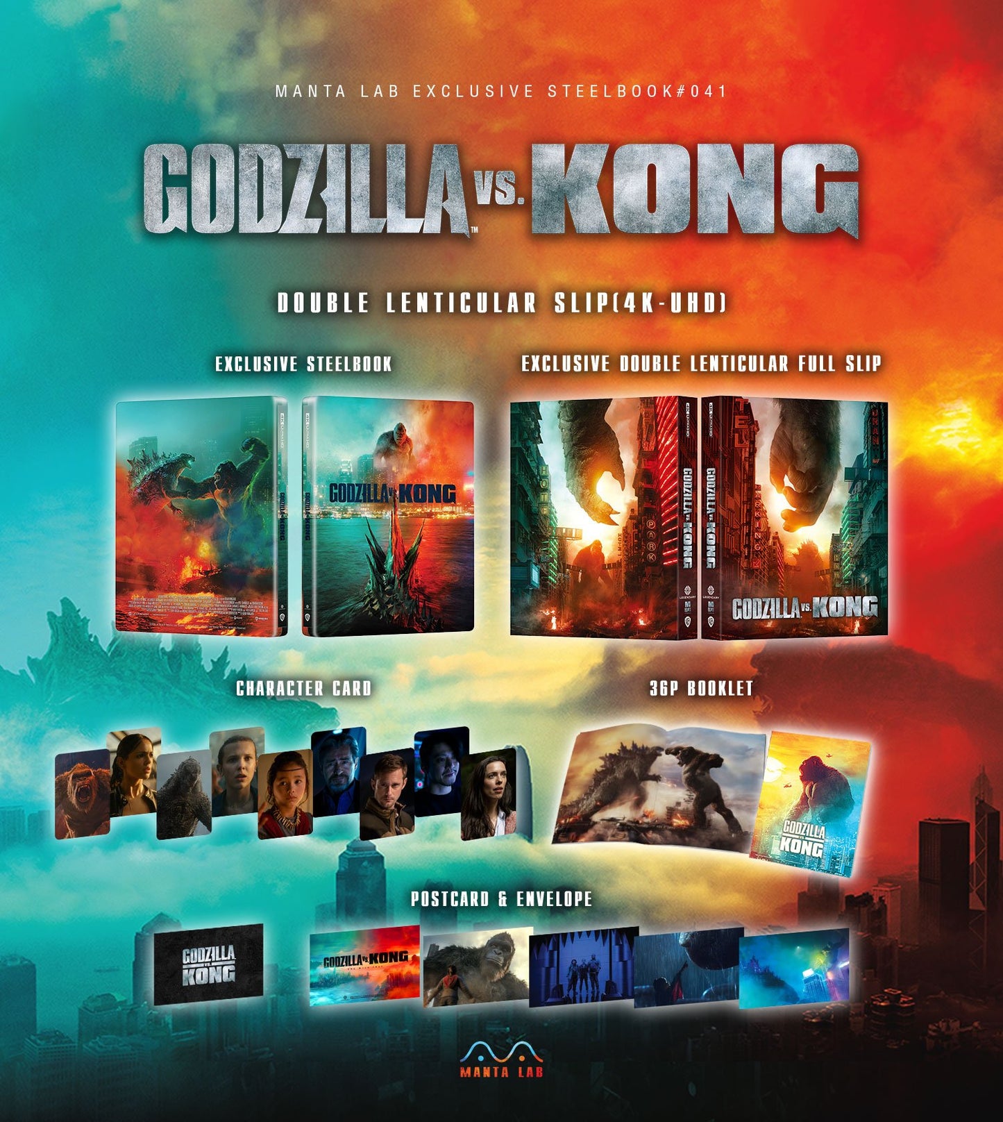 Godzilla vs. Kong (4K+2D Blu-ray SteelBook) (Manta Lab Exclusive No. 41) One Click Box Set