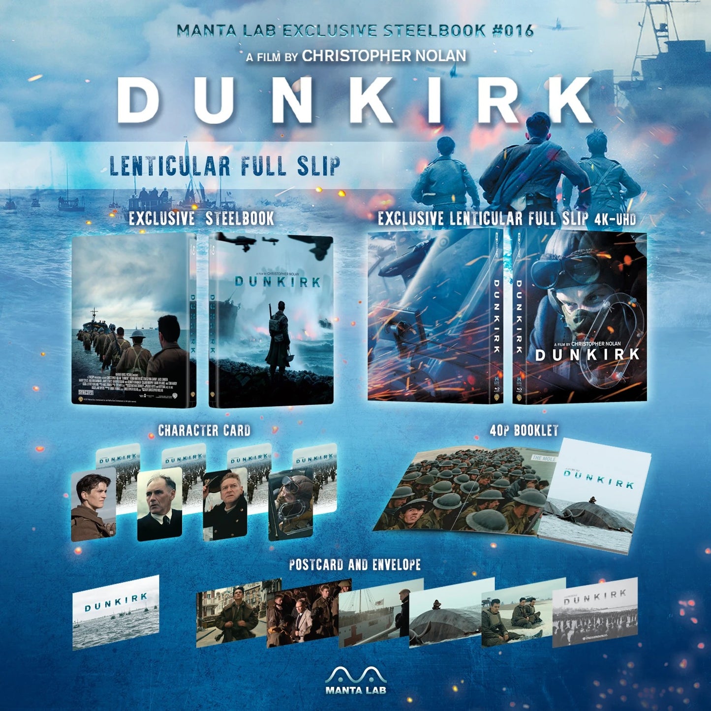 Dunkirk (4K UHD SteelBook) (Manta Lab Exclusive No. 16) Lenticular Full Slip