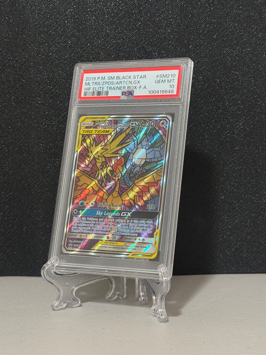 2019 Pokemon Hidden Fates Moltres Zapdos Articuno GX #SM210 - PSA 10