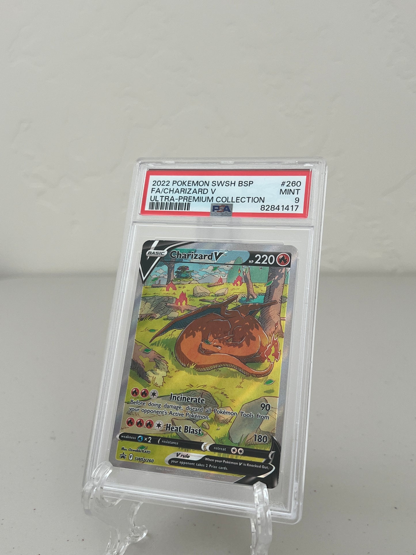 2022 Pokemon Ultra Premium Collection Charizard V Full Art SWSH260 PSA 9