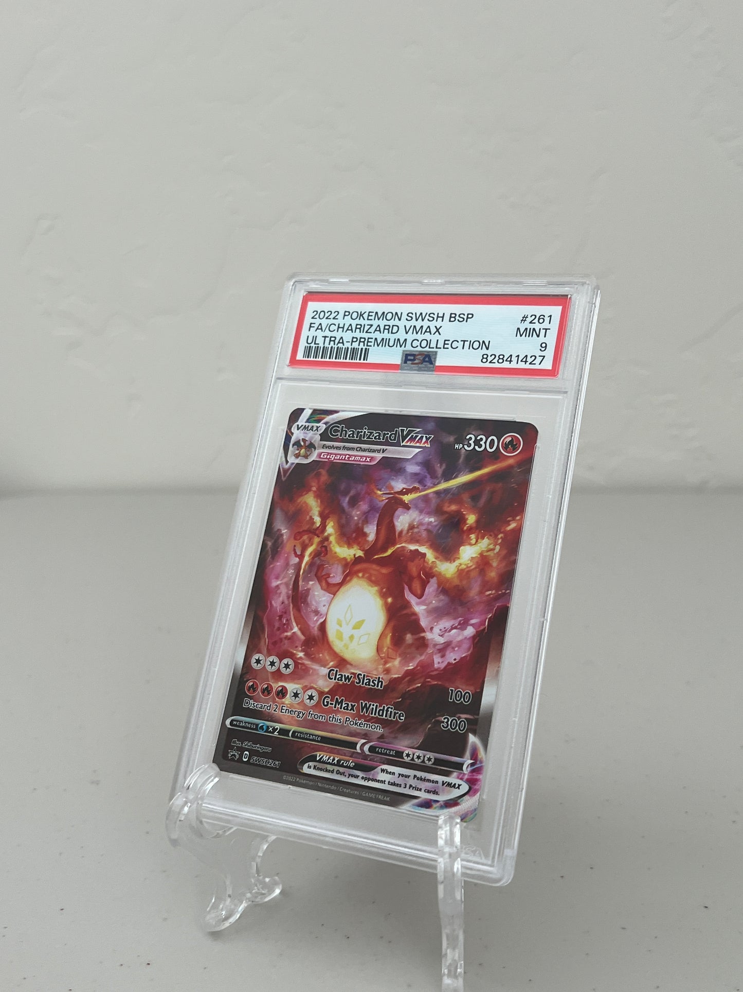 2022 Pokemon Ultra Premium Collection Charizard VMAX Full Art SWSH261 PSA 9