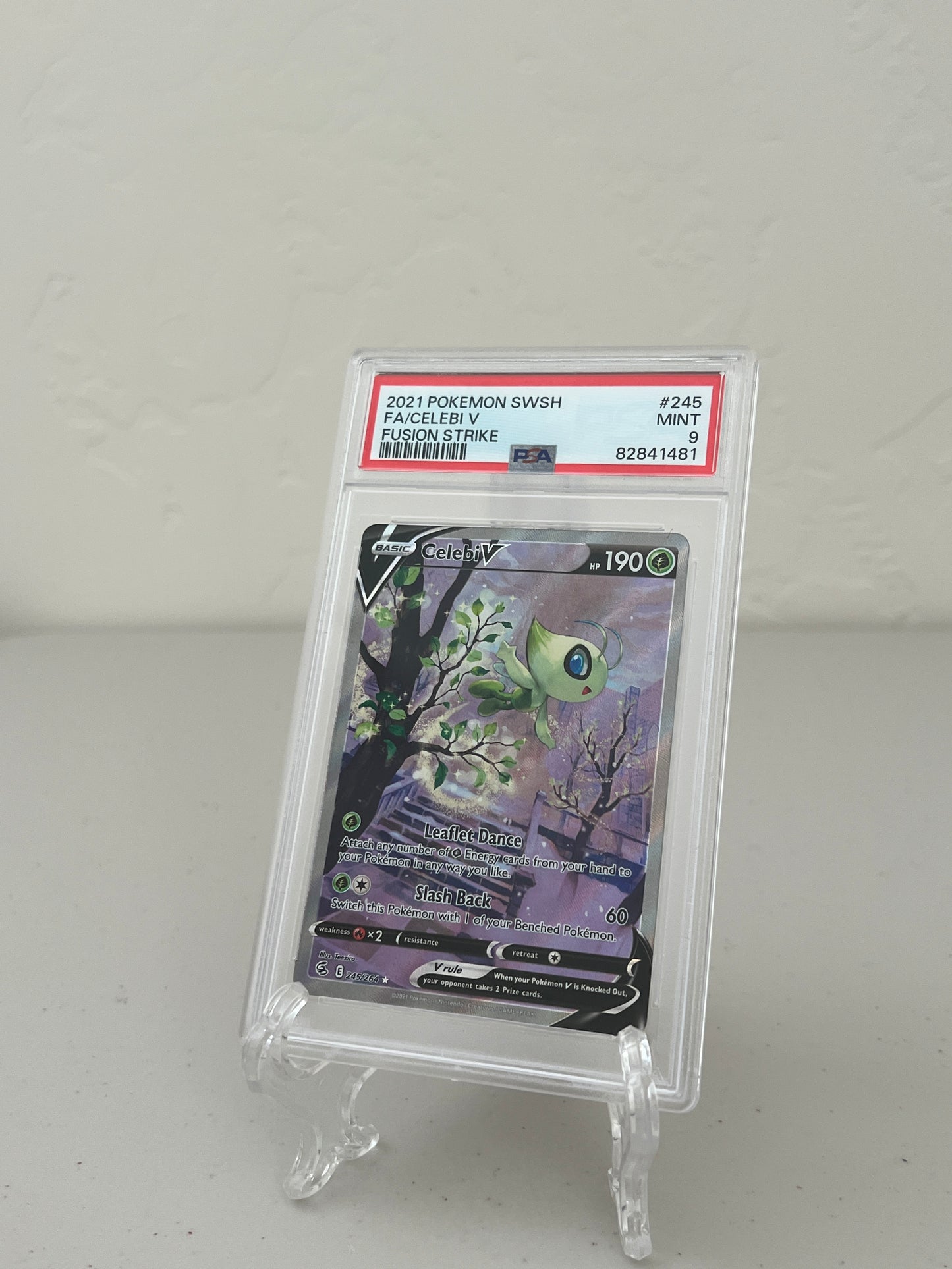 2021 Pokemon Fusion Strike Celebi Alternate Art SWSH245 PSA 9