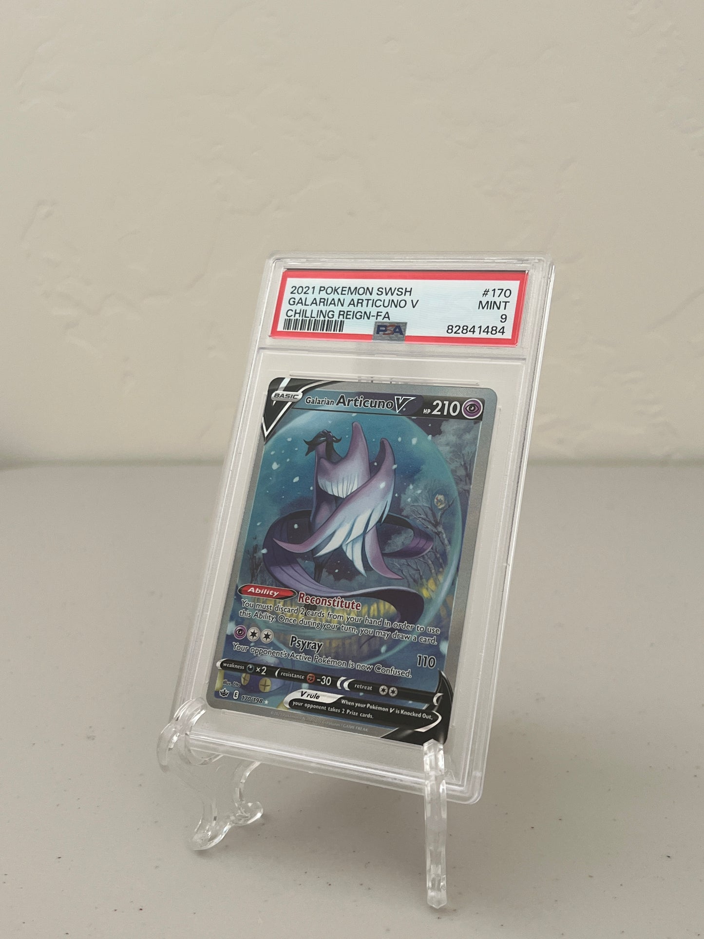 2021 Pokemon Chilling Reign Galarian Articuno V Full Art SWSH170 PSA 9