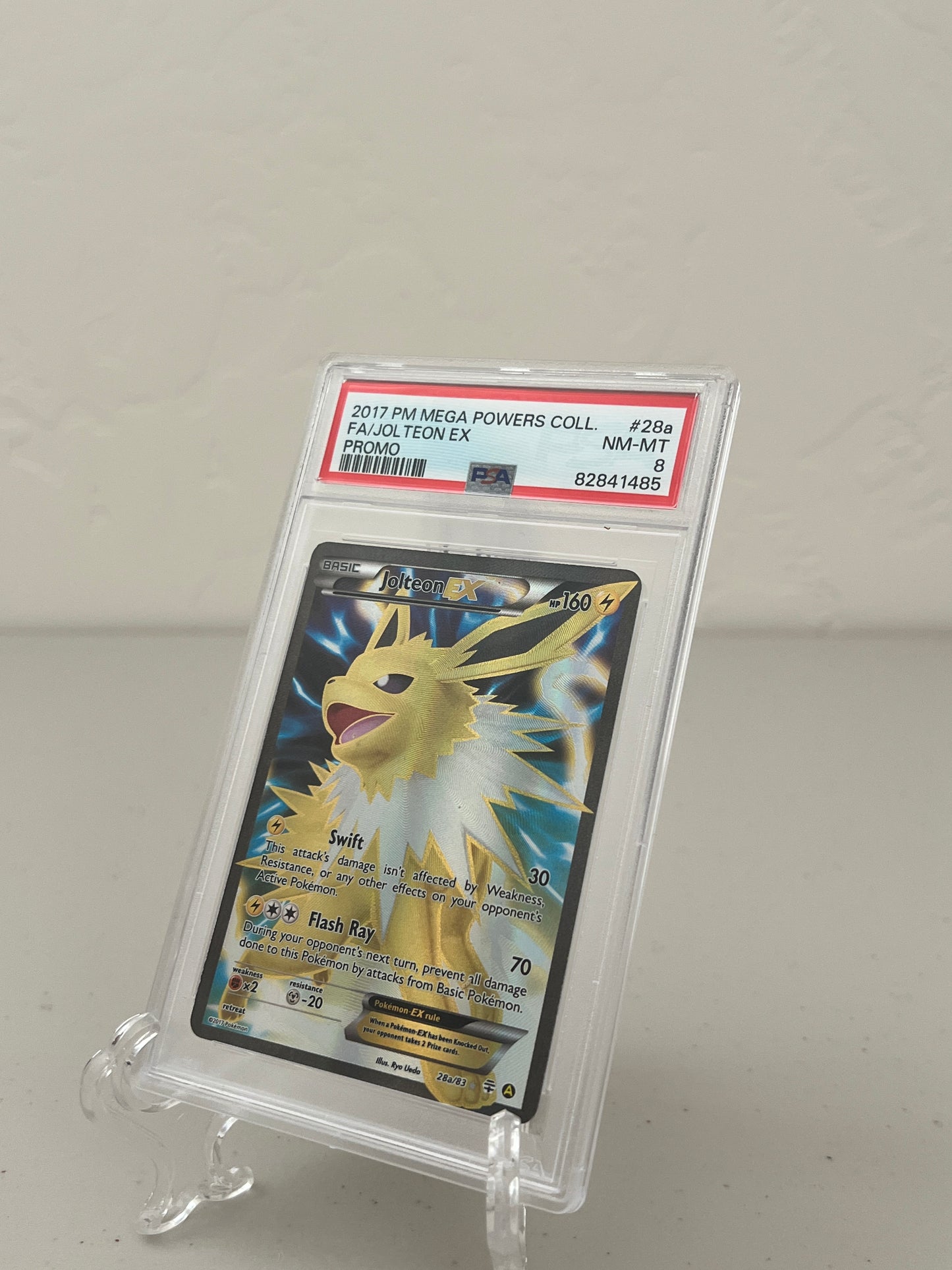 2017 Pokemon Mega Powers Collection Jolteon EX Promo 28a PSA 8