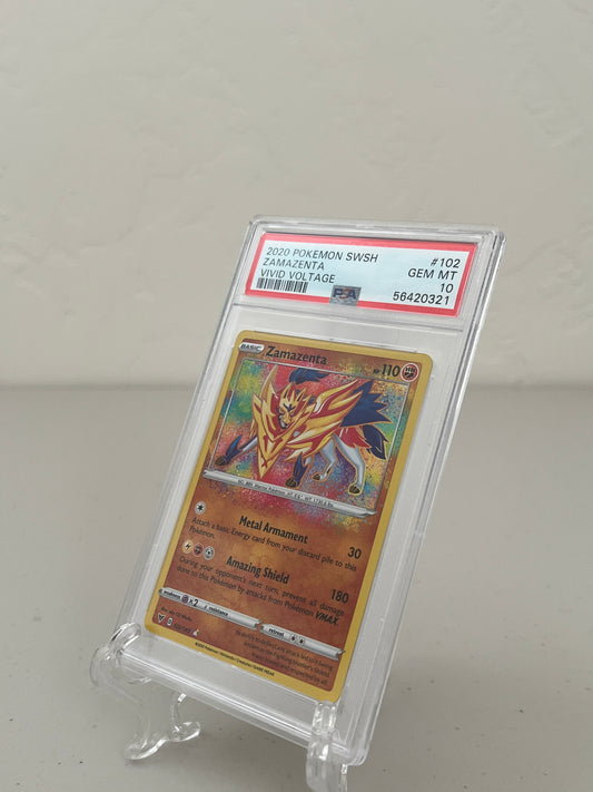 2020 Pokemon Vivid Voltage Amazing Rare Zamazenta #102 PSA 10