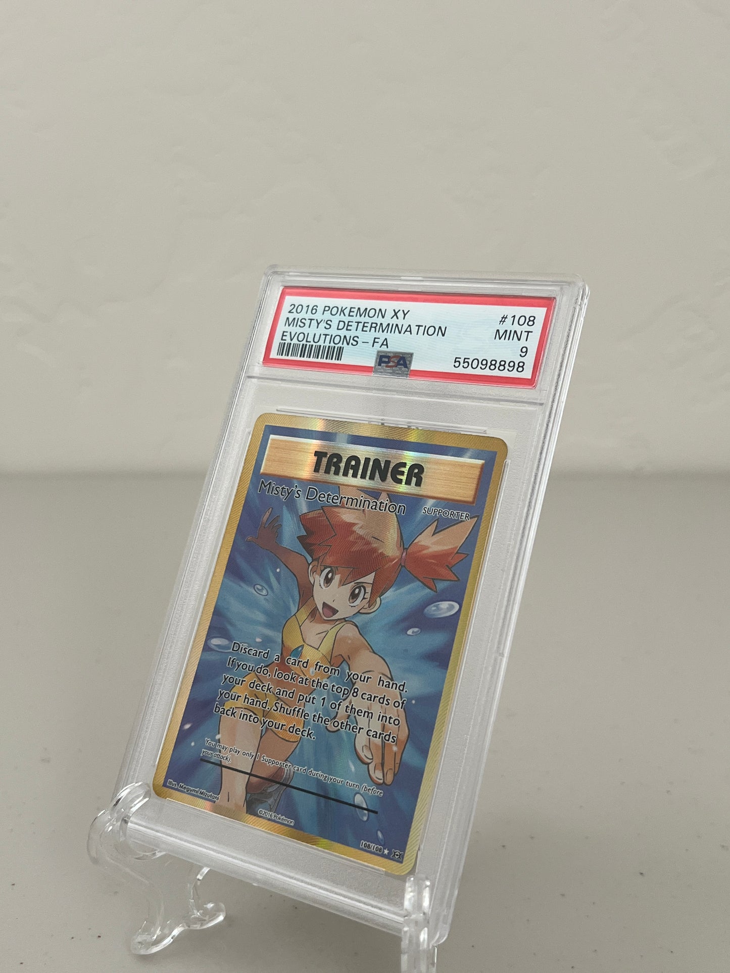 2016 Pokemon XY Evolutions Misty's Determination Full Art #108 PSA 9