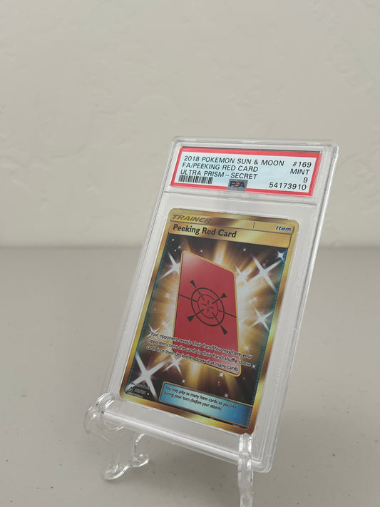 2018 Pokemon Ultra Prism Secret Peeking Red Card #159 PSA 9