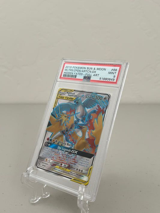 2019 Pokemon Hidden Fates Moltres Zapdos Articuno GX Full Art #66 PSA 9