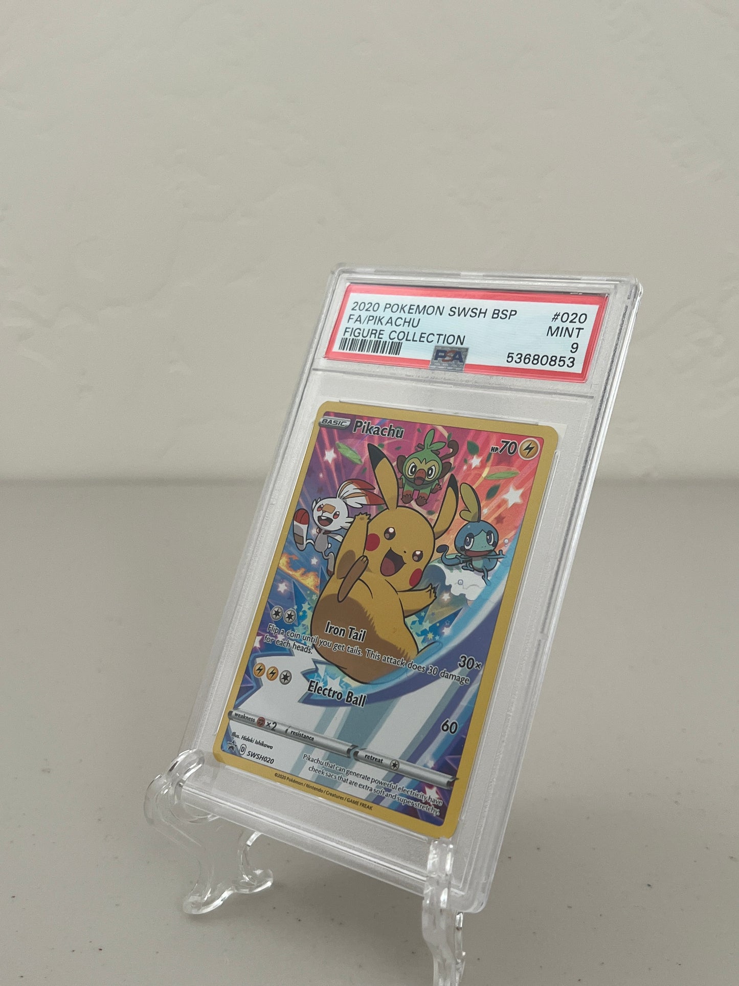 2020 Pokemon Figure Collection Pikachu Full Art SWSH020 PSA 9