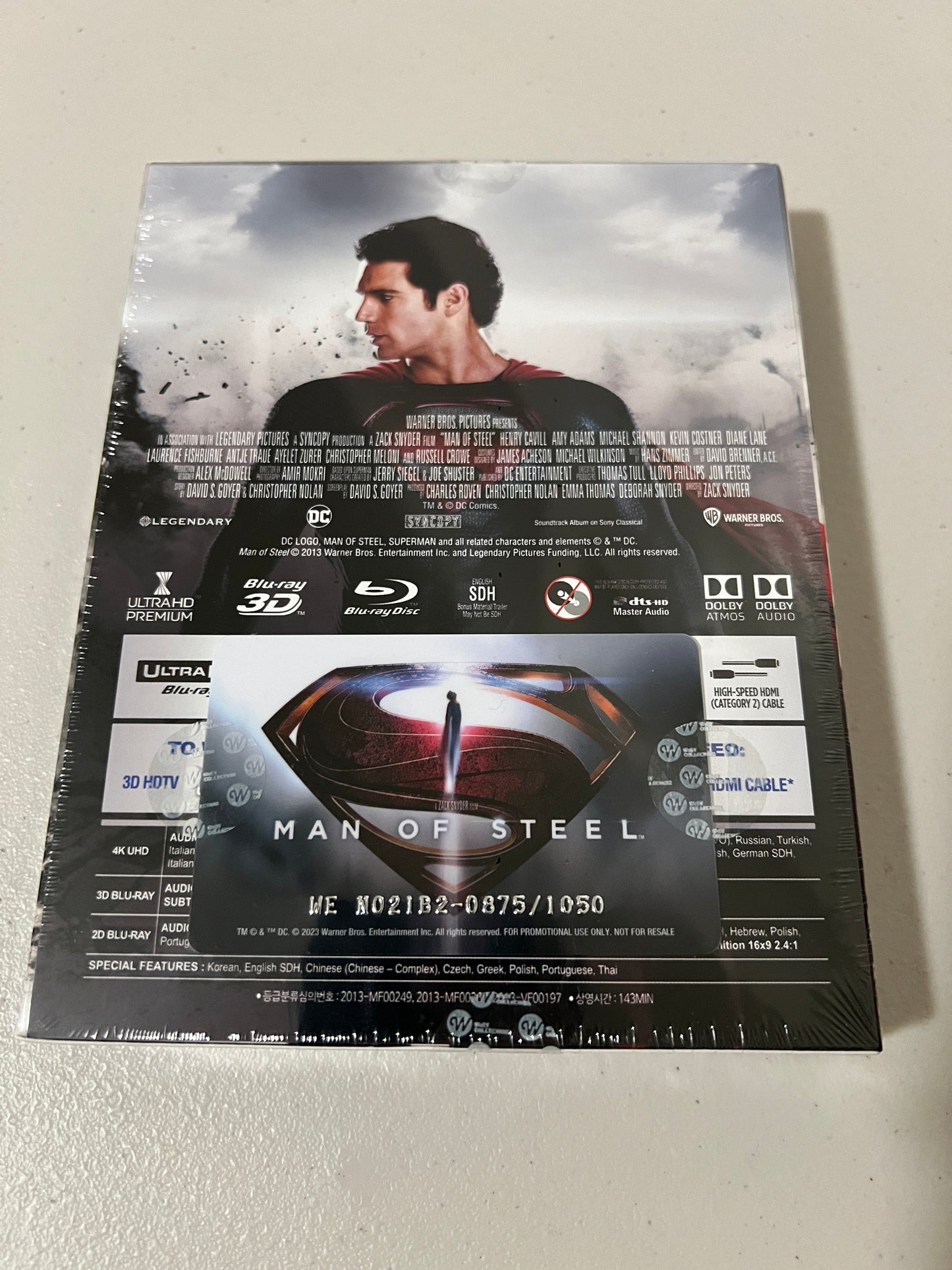 Man of Steel (4K+3D+2D Blu-ray SteelBook) (WeET Collection Exclusive No. 21) Lenticular Full Slip B2