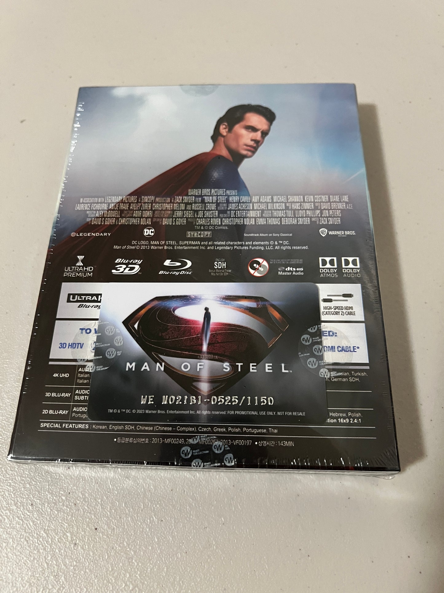 Man of Steel (4K+3D+2D Blu-ray SteelBook) (WeET Collection Exclusive No. 21) Lenticular Full Slip B1