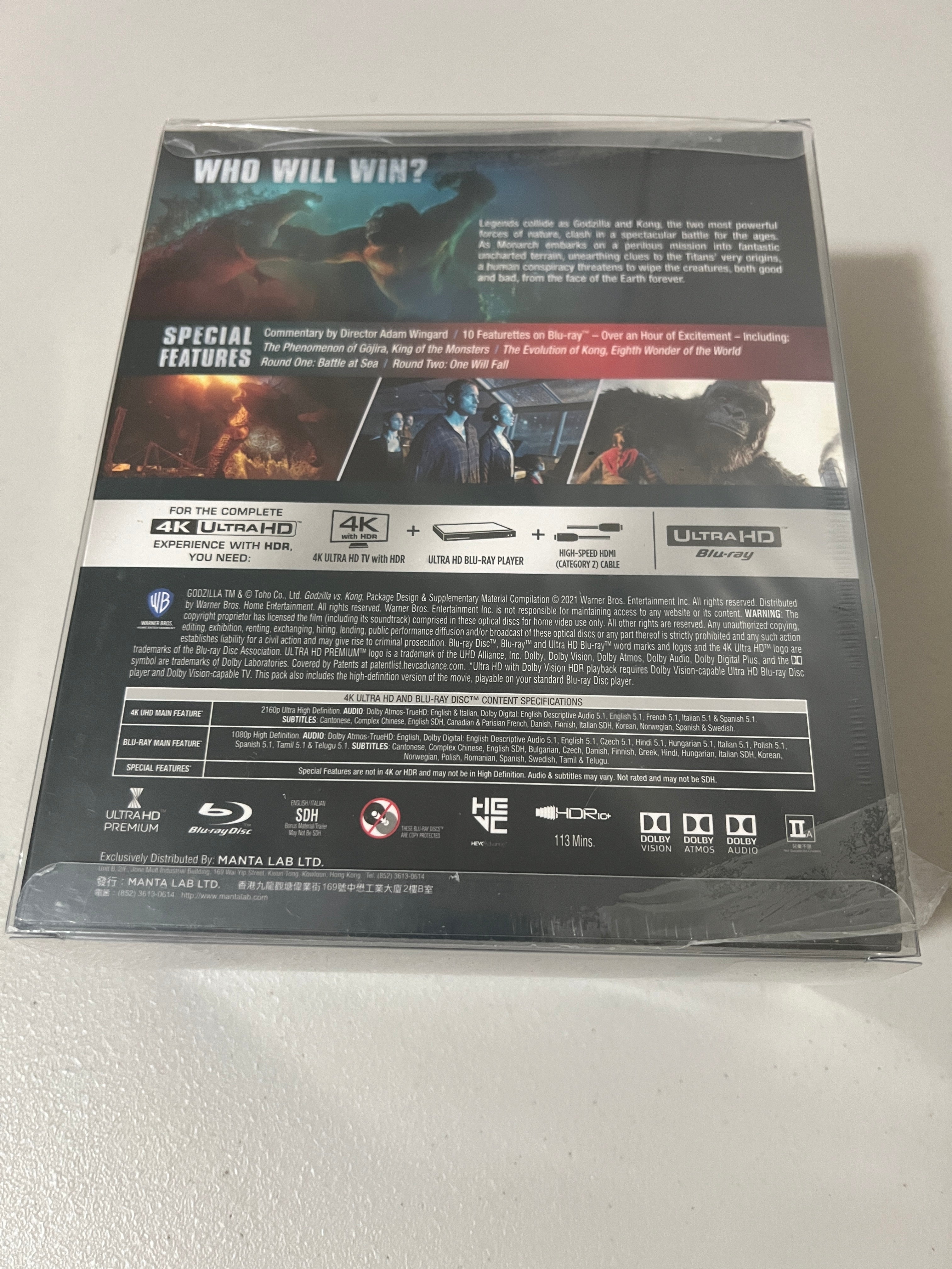 Godzilla Vs Kong Manta Lab 4K mediabook bLuray. Import. good New