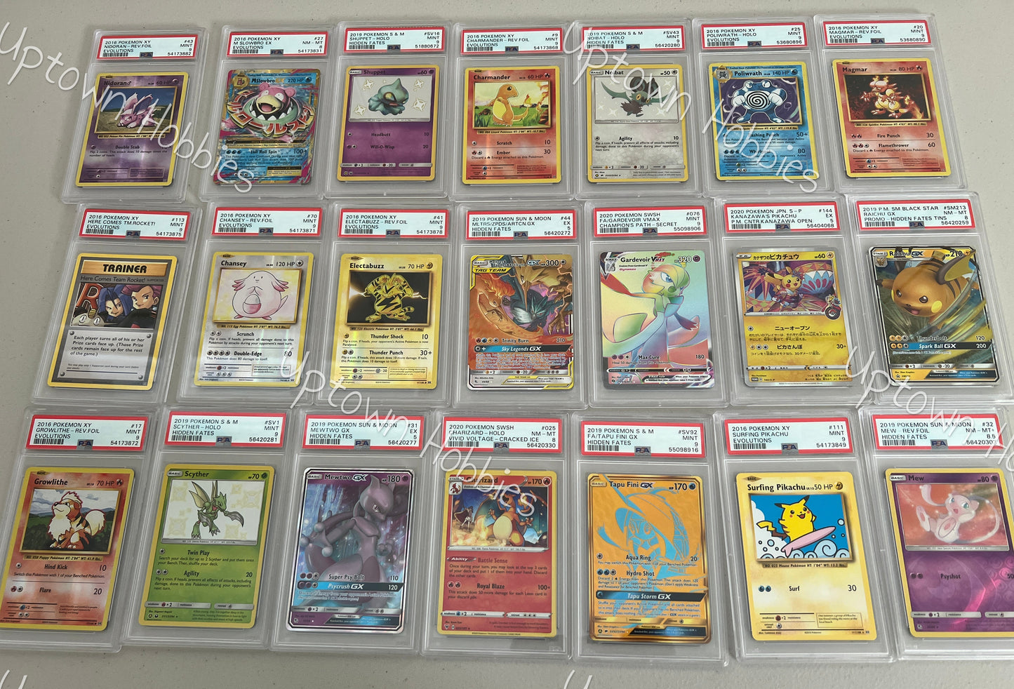 10x Pokemon PSA Graded Card Lot - 2x PSA 10, 1x Guaranteed Graded Charizard