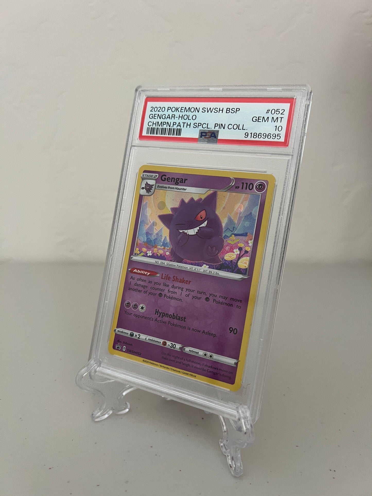 2020 Pokemon Champions Path Special Pin Collection Promo Gengar Holo #SWSH052 PSA 10