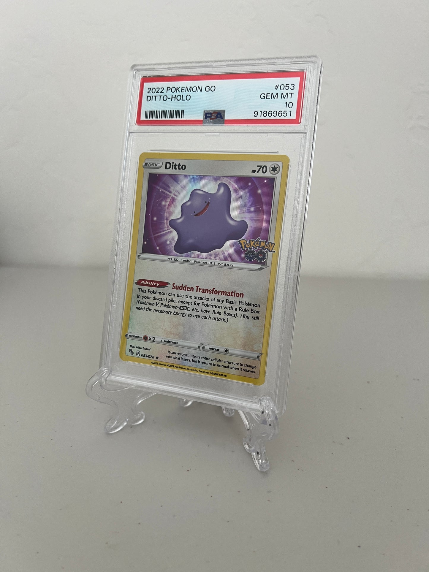 2022 Pokemon Go Ditto Holo #053 PSA 10