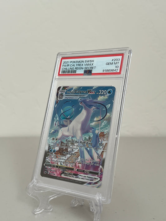 2021 Pokémon Ice Rider Calyrex VMAX Alt Art Chilling Reign 203/198 PSA 10