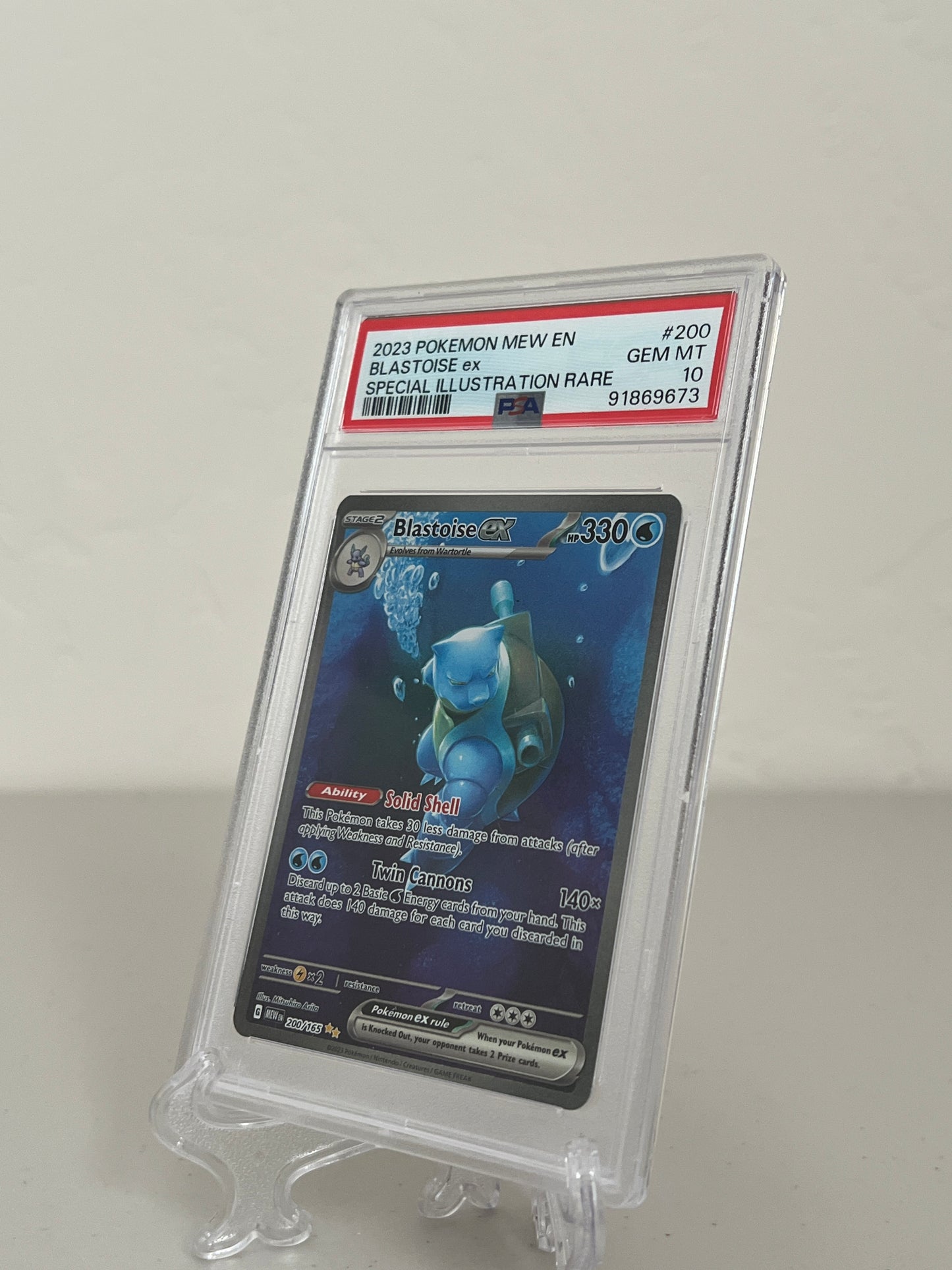 2023 Pokemon 151 Blastoise EX 200/165 Special Illustration Rare PSA 10