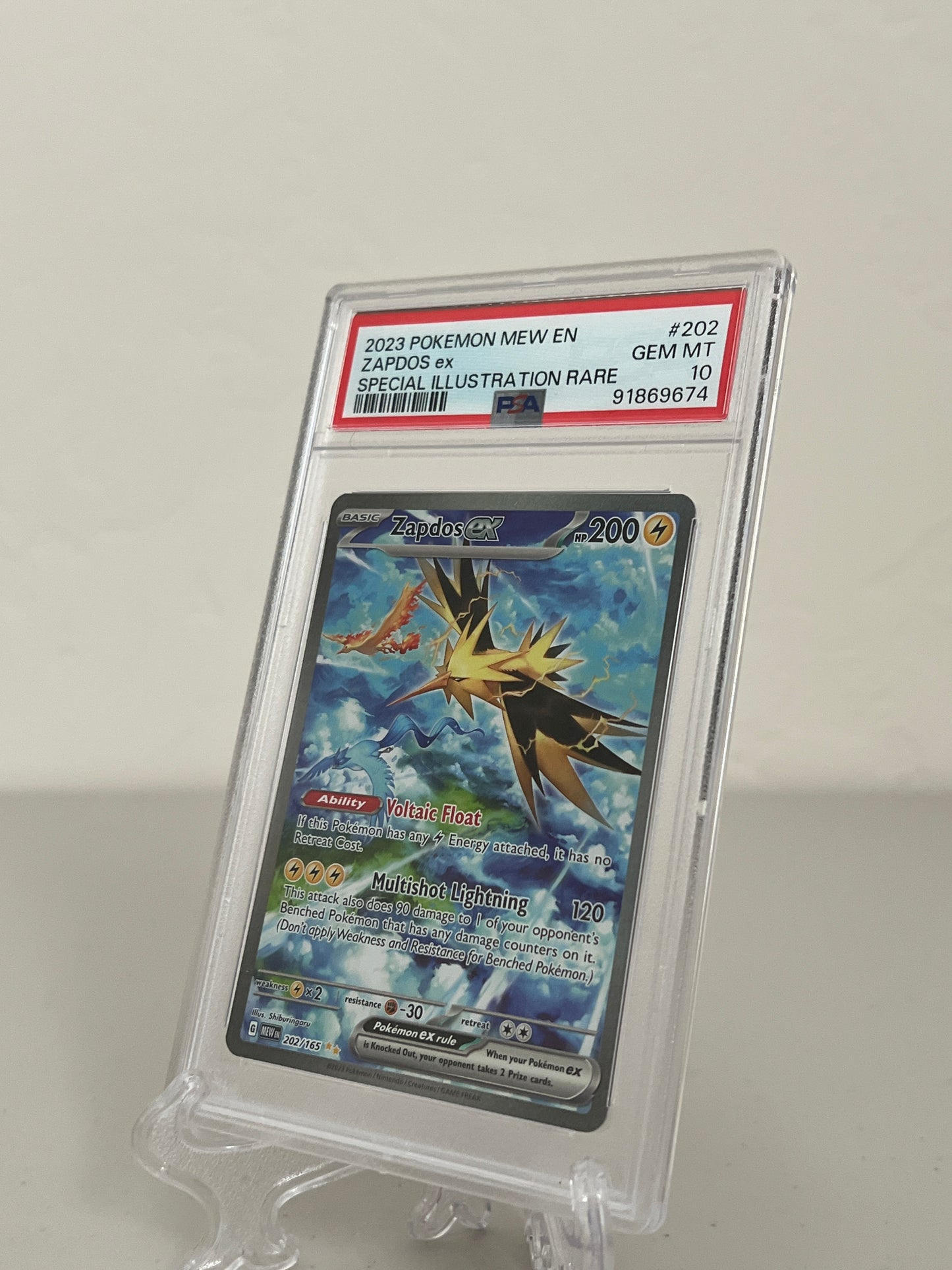 2023 Pokemon 151 Zapdos ex Special Illustration Rare #202 PSA 10