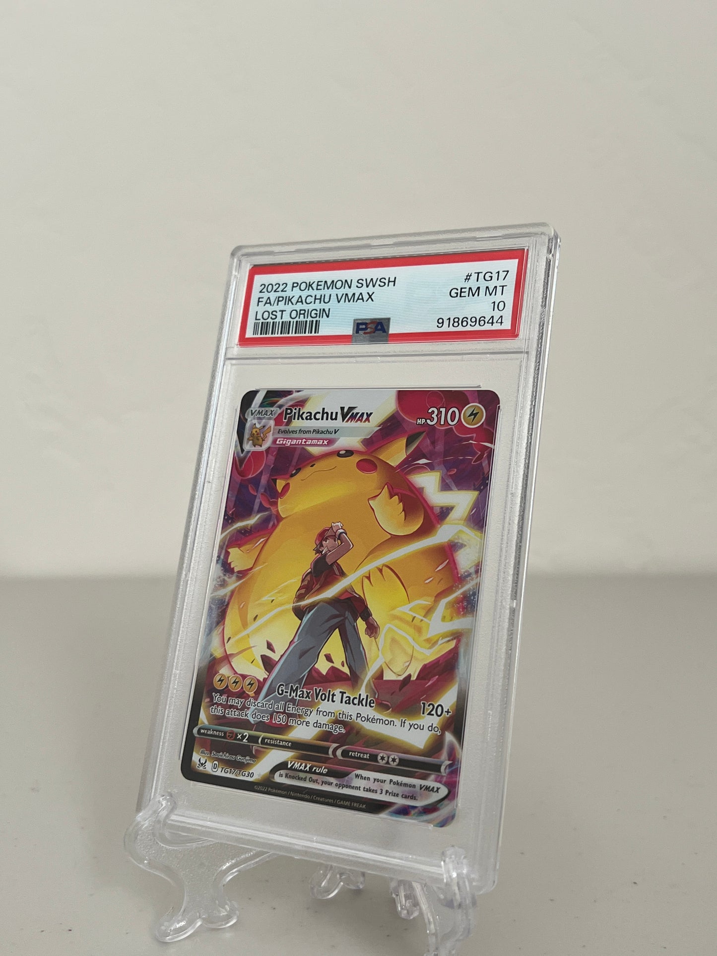 2022 Pokemon TCG Pikachu VMAX #TG17/TG30 Lost Origin Ultra Rare PSA 10