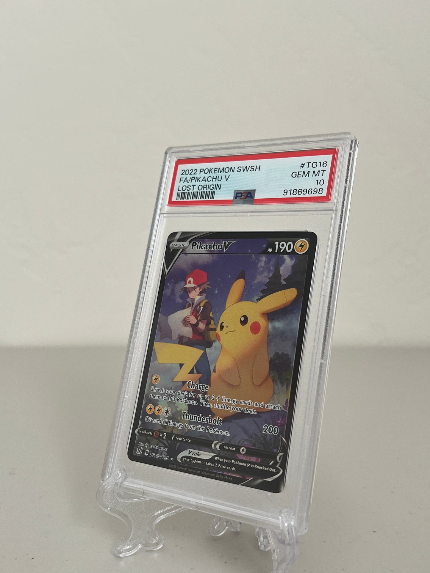 2022 Pokemon Lost Origin Pikachu V #TG16/TG30 PSA 10