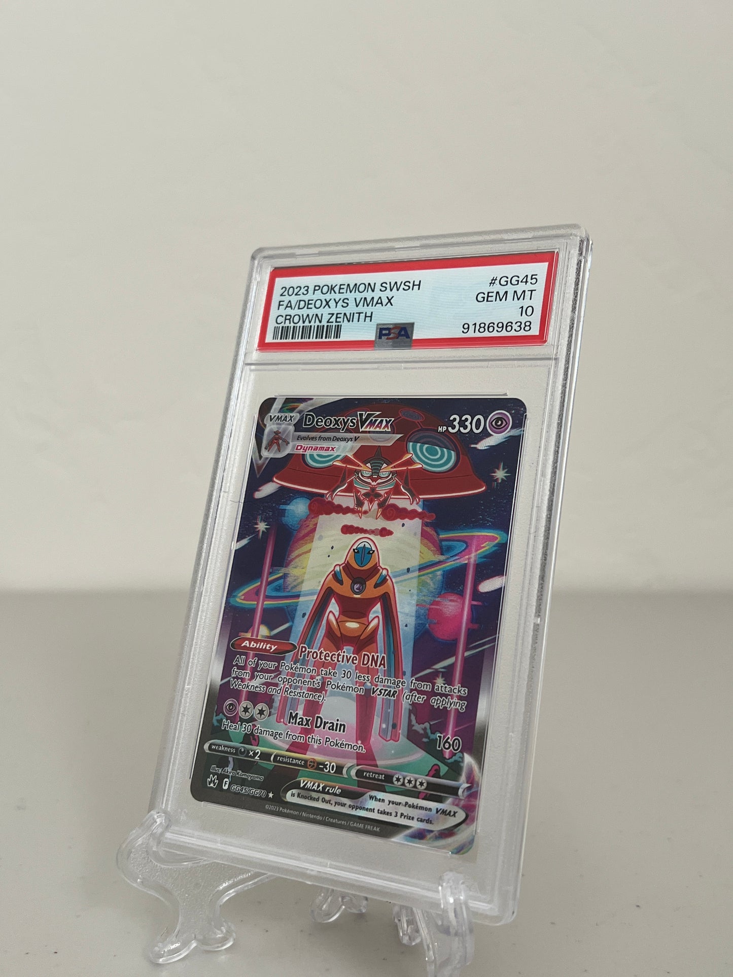 2023 Pokemon Crown Zenith Deoxys Vmax #GG45/GG70 PSA 10