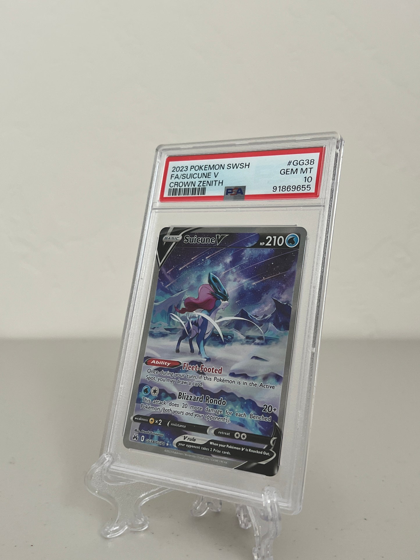 2023 Pokemon Crown Zenith Suicune V #GG38/GG70 PSA 10