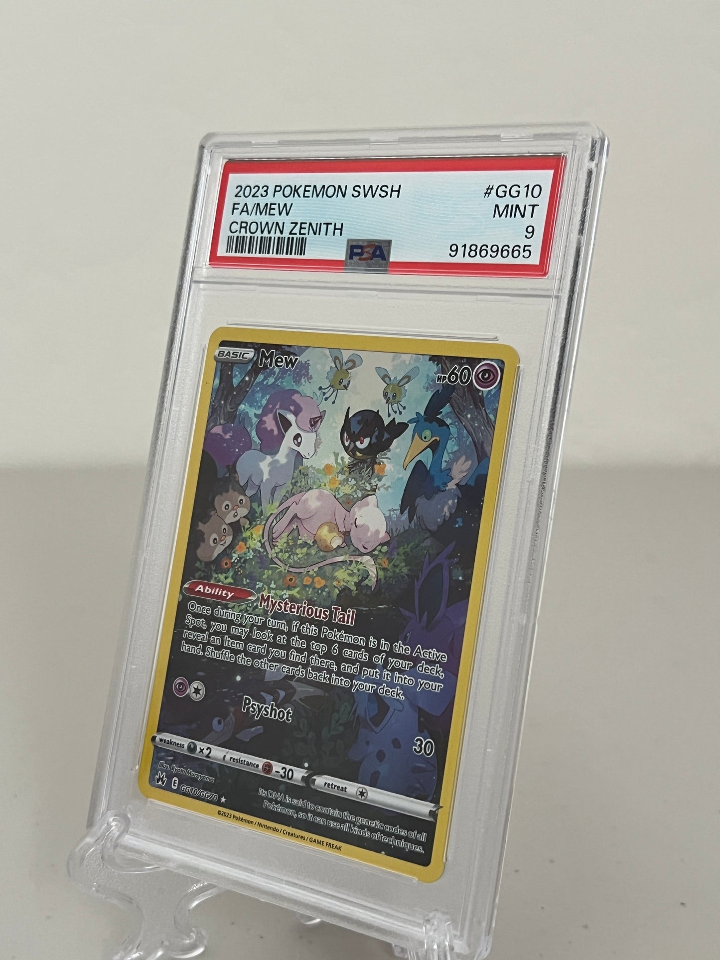 2023 Pokemon Crown Zenith Full Art Mew #GG10/GG70 PSA 9