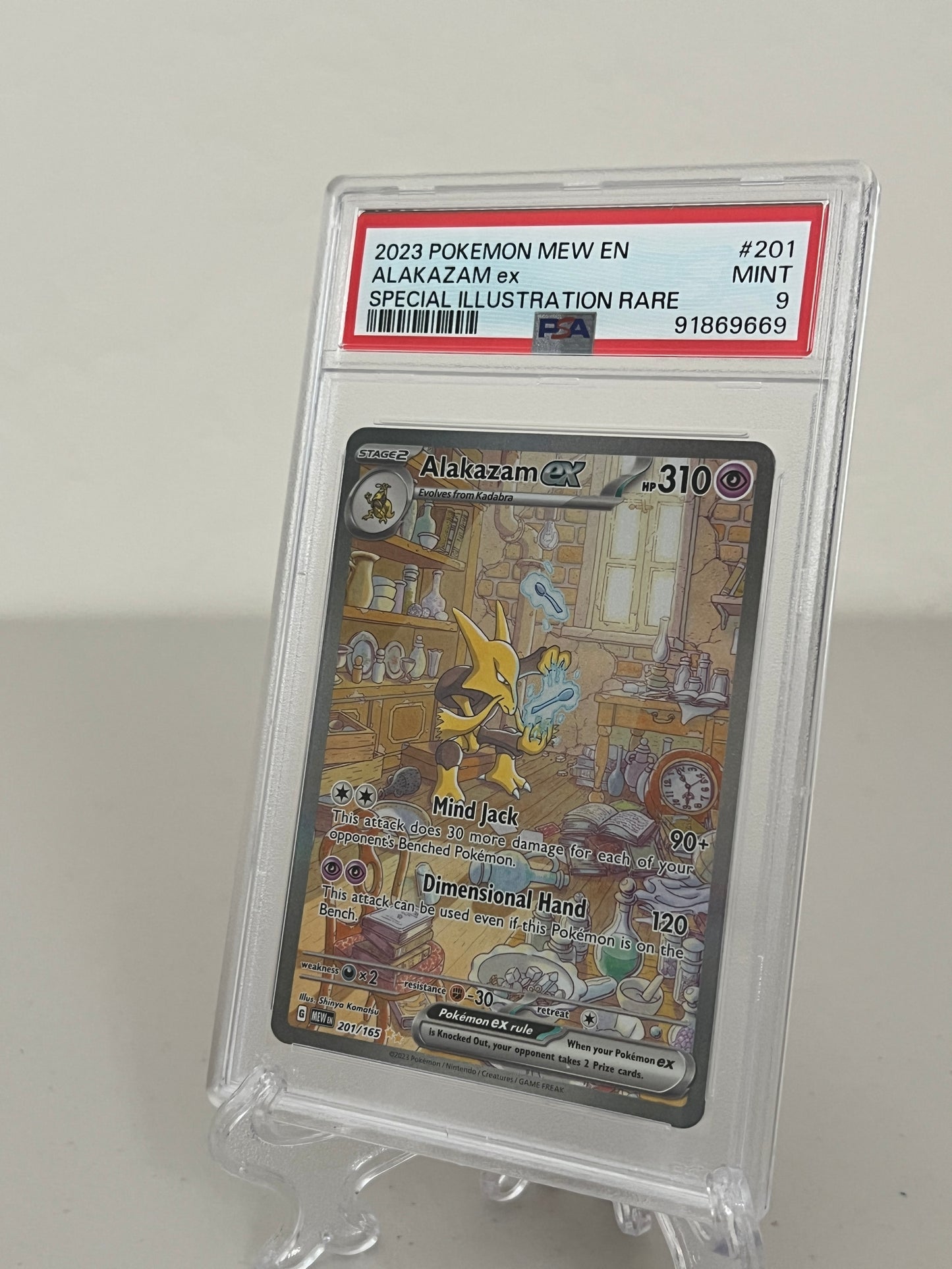 2023 Pokemon Scarlet & Violet 151 Special Illustration Rare Alakazam ex #201/165 PSA 9