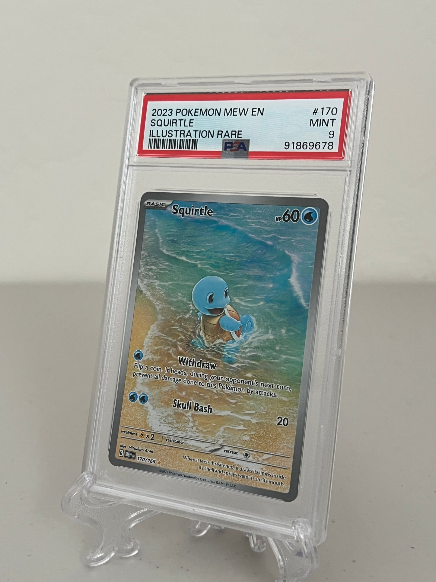 2023 Pokemon Scarlet & Violet 151 Illustration Rare Squirtle #170/165 PSA 9