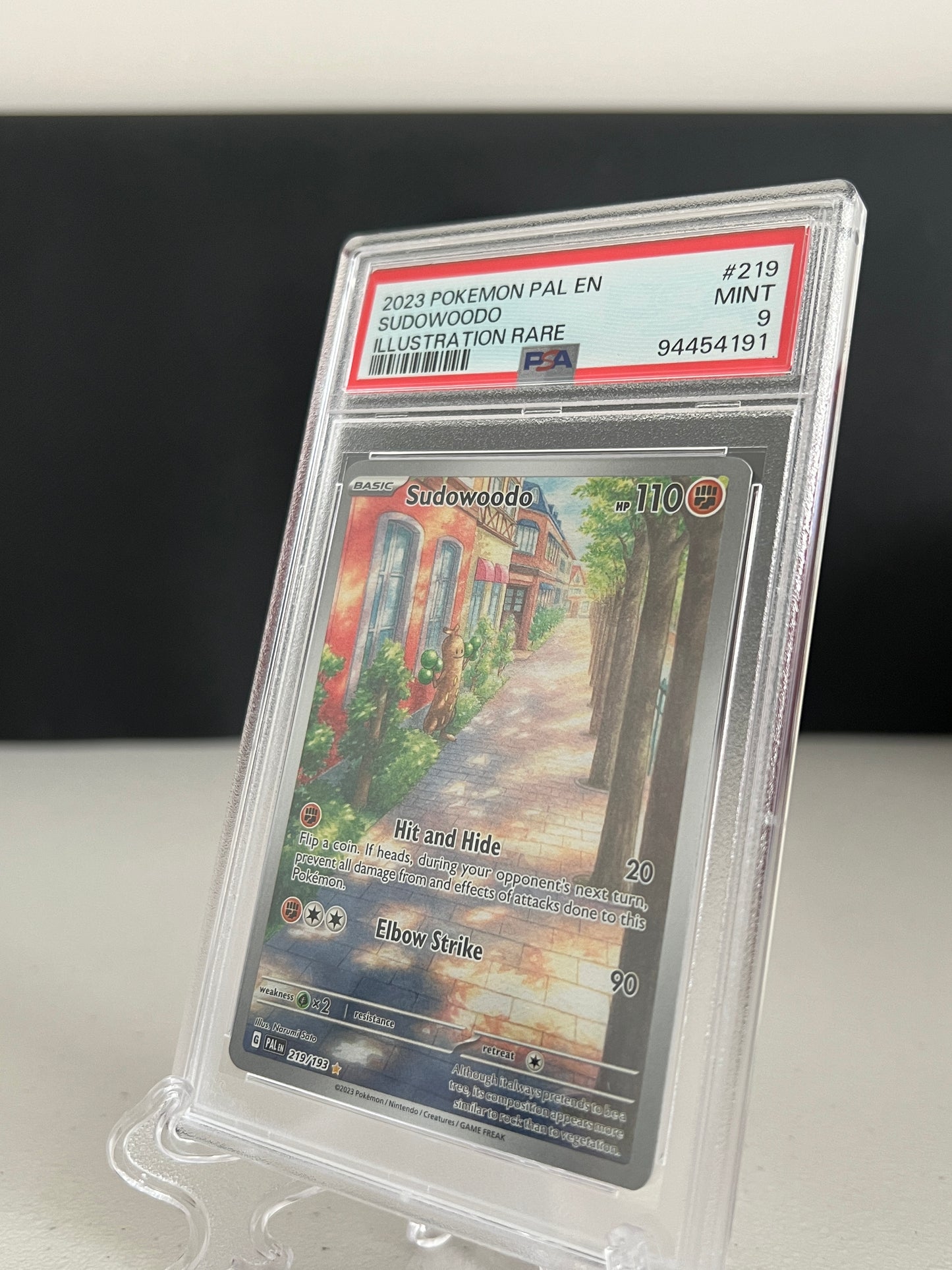 2023 Pokemon Paldea Evolved Illustration Rare Sudowoodo #219 PSA 9