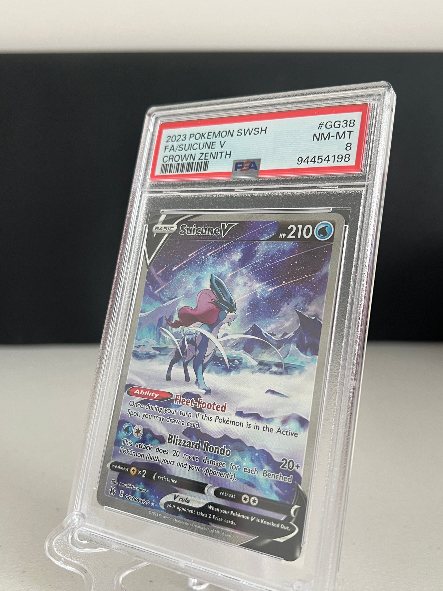 2023 Pokemon Crown Zenith Suicune V #GG38 PSA 8